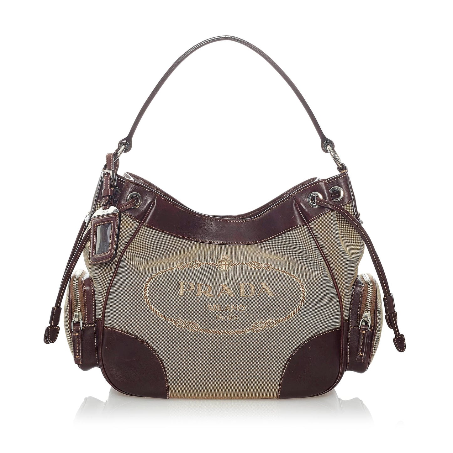 Prada Canapa Logo Canvas Shoulder Bag (SHG-32830)