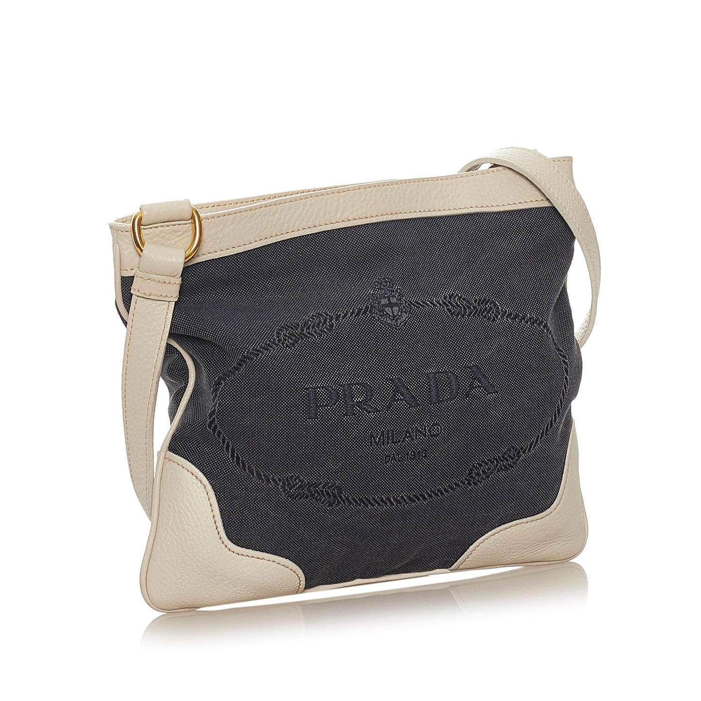 Prada Canapa Logo Denim Crossbody Bag (SHG-28074)