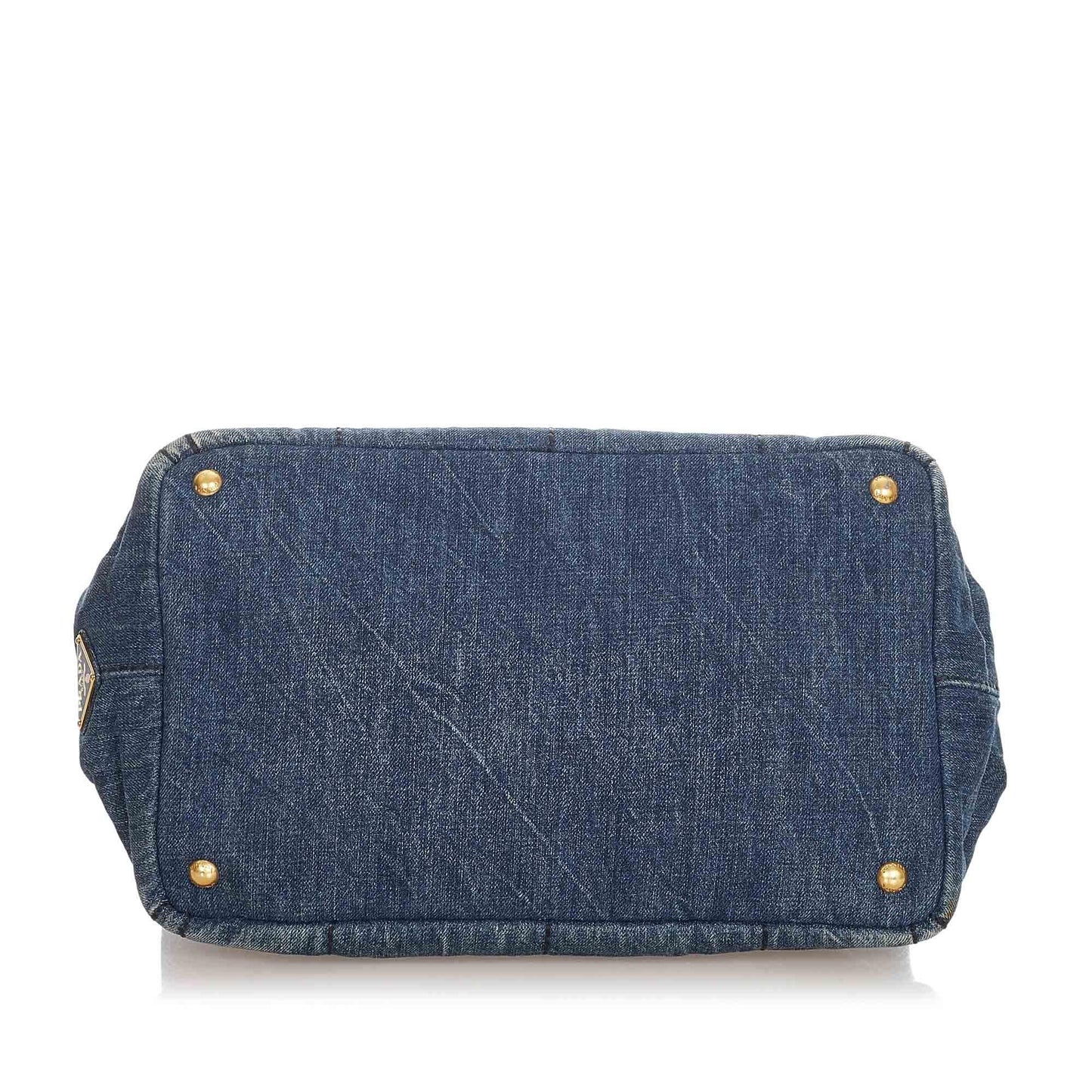 Prada Canapa Logo Denim Handbag (SHG-22537)