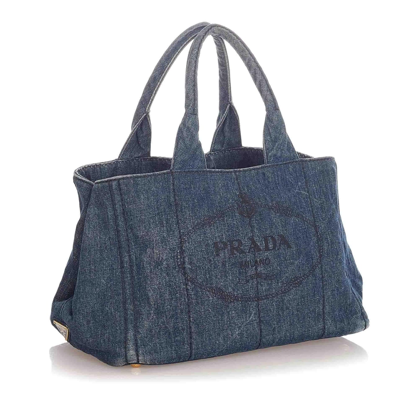 Prada Canapa Logo Denim Handbag (SHG-22537)