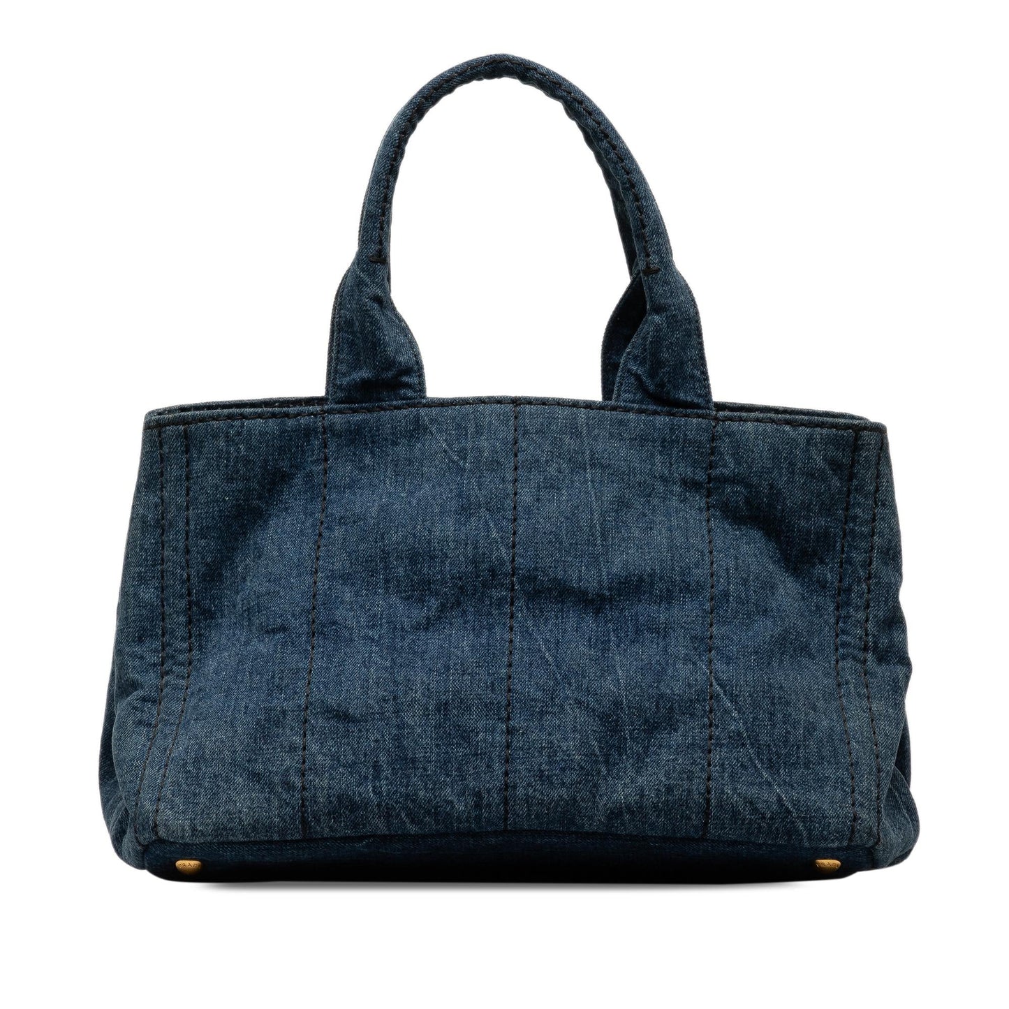 Prada Canapa Logo Denim Satchel (SHG-zkv8iu)