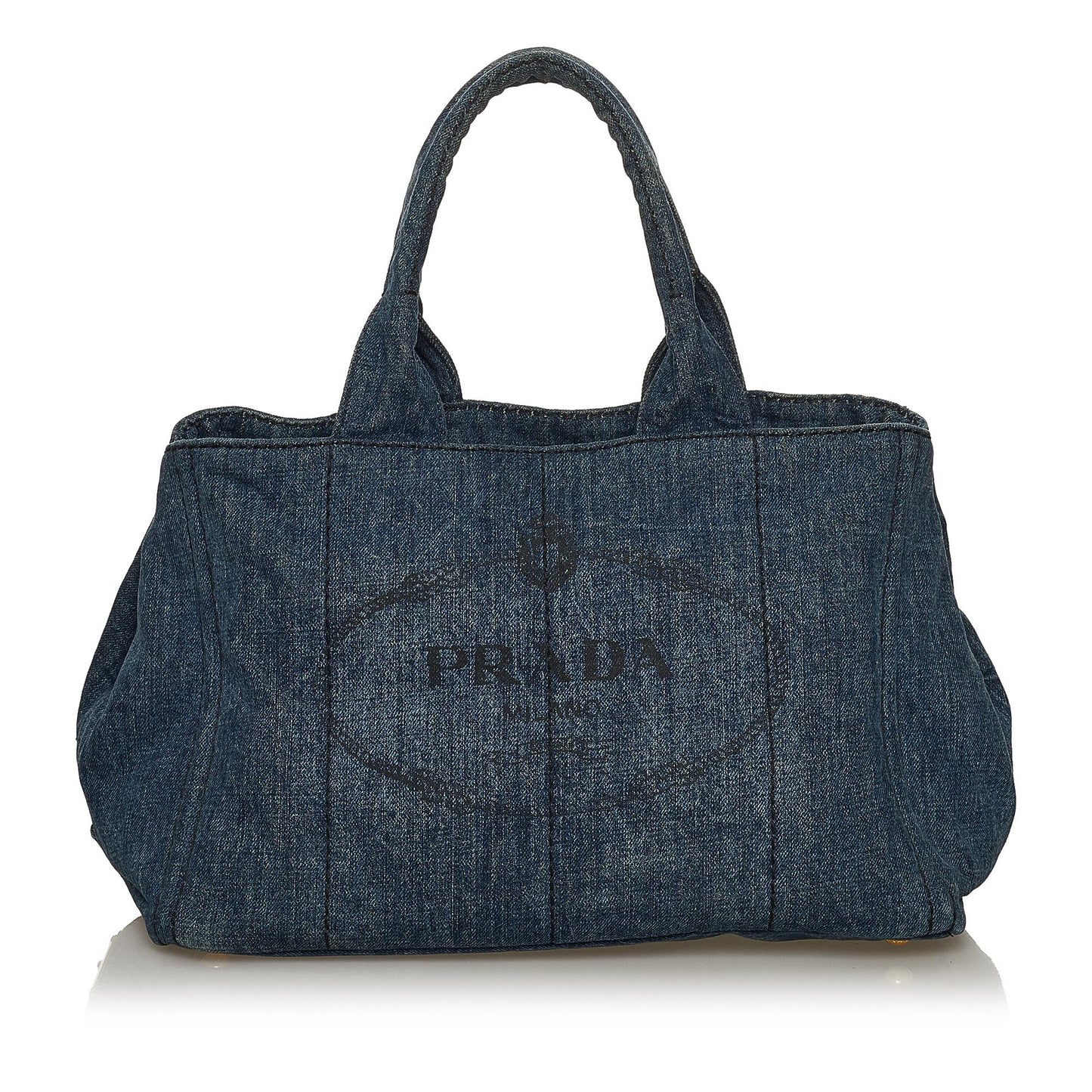 Prada Canapa Logo Denim Tote Bag (SHG-29654)