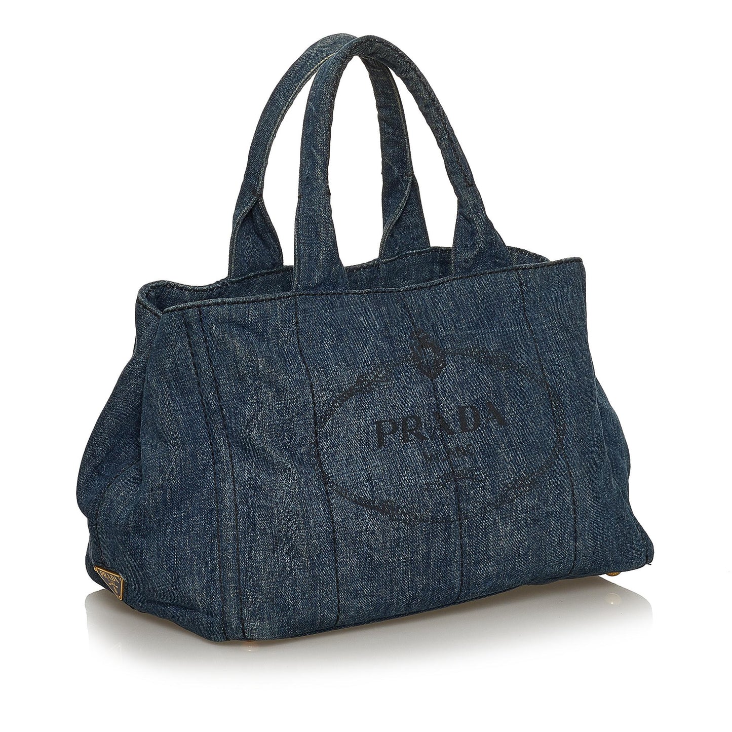 Prada Canapa Logo Denim Tote Bag (SHG-29654)