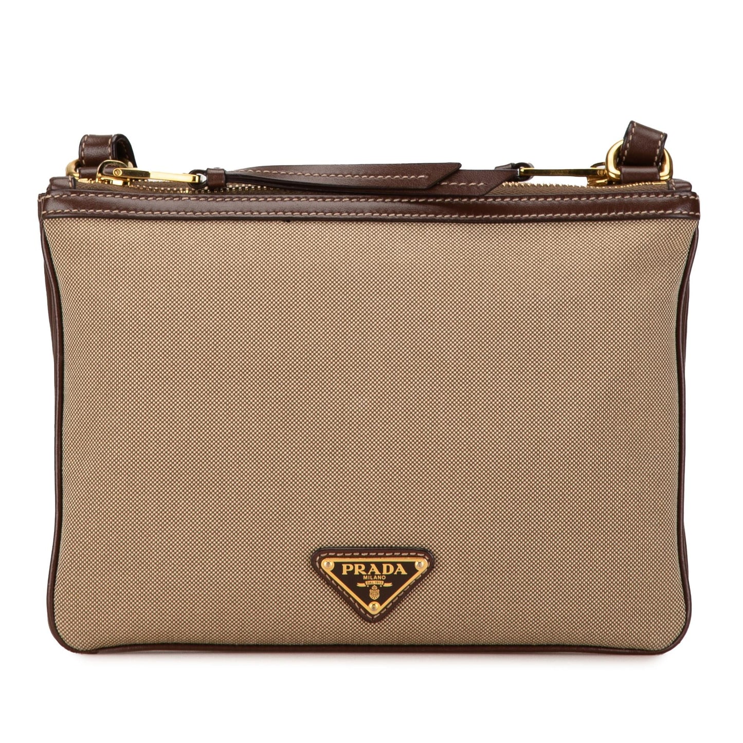 Prada Canapa Logo Double Zip Crossbody (SHG-tEMcP3)