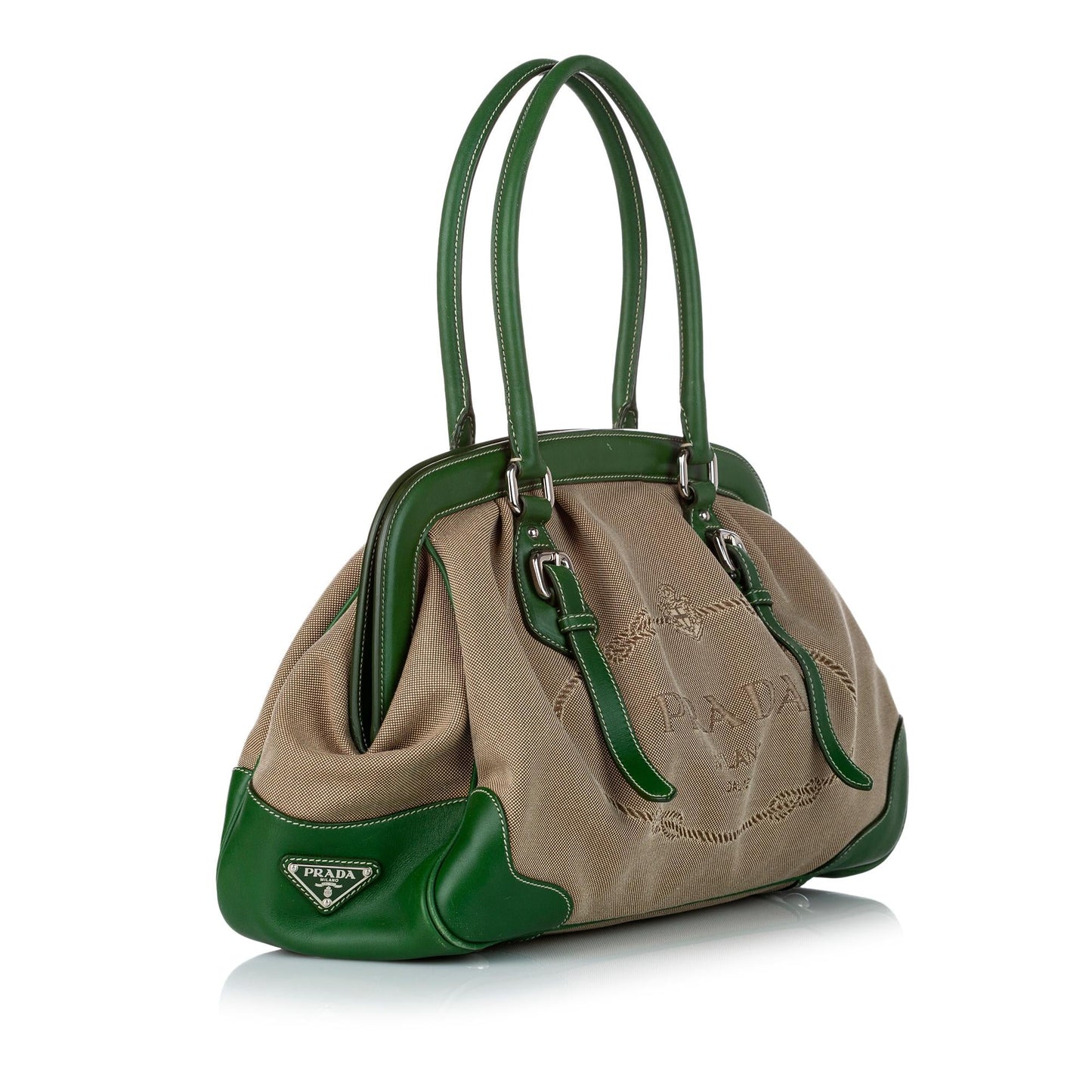Prada Canapa Logo Frame Handbag (SHG-30994)
