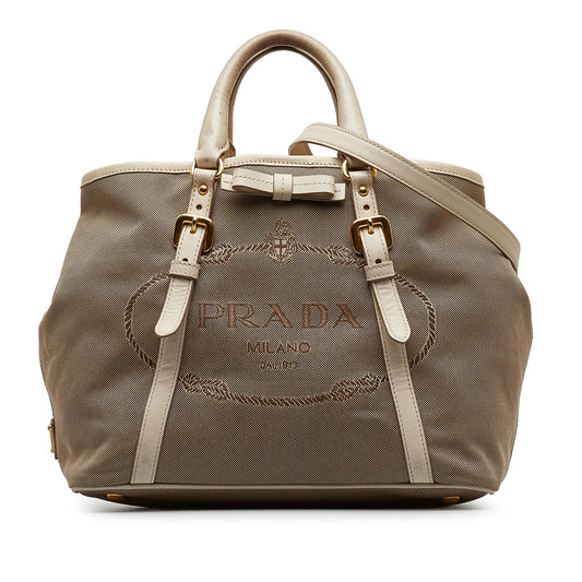 Prada Canapa Logo Satchel (SHG-x9apjX)