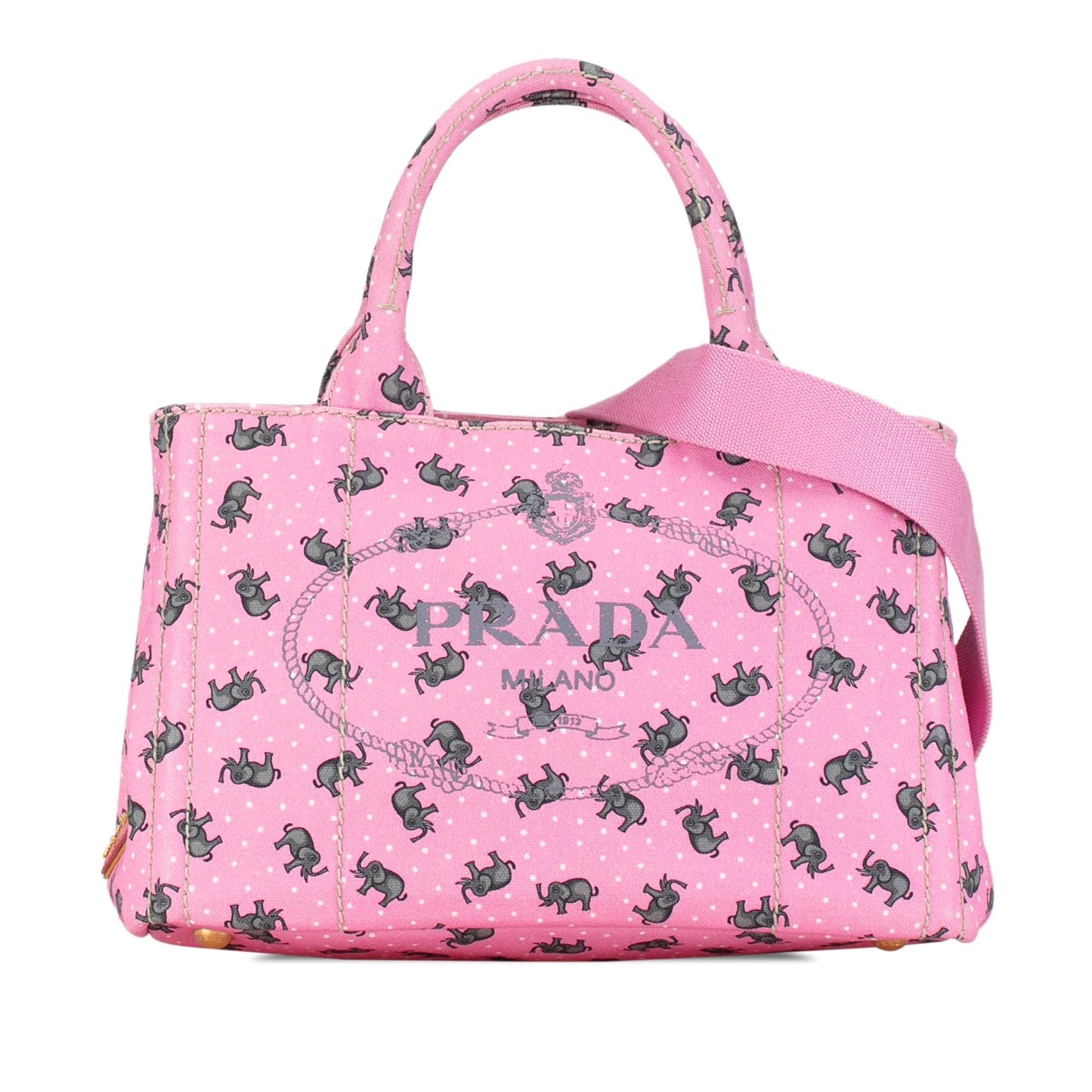 Prada Canapa Logo St Elephant Satchel (SHG-hJofd1)