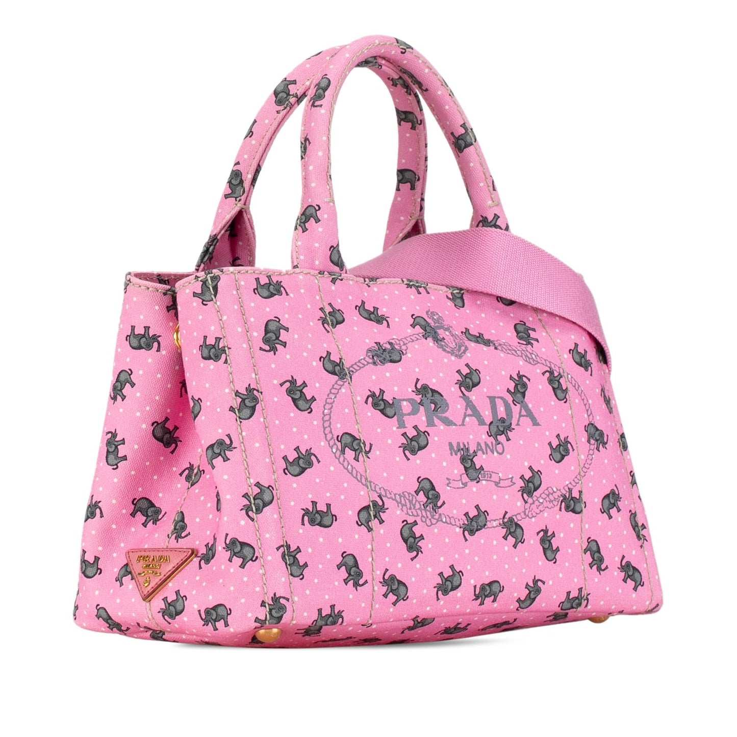 Prada Canapa Logo St Elephant Satchel (SHG-hJofd1)