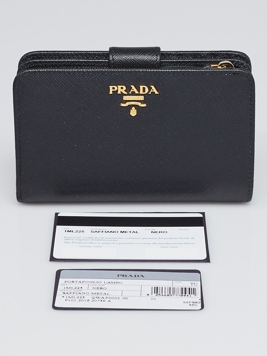 PRADA SAFFIANO LEATHER LAMPO WALLET