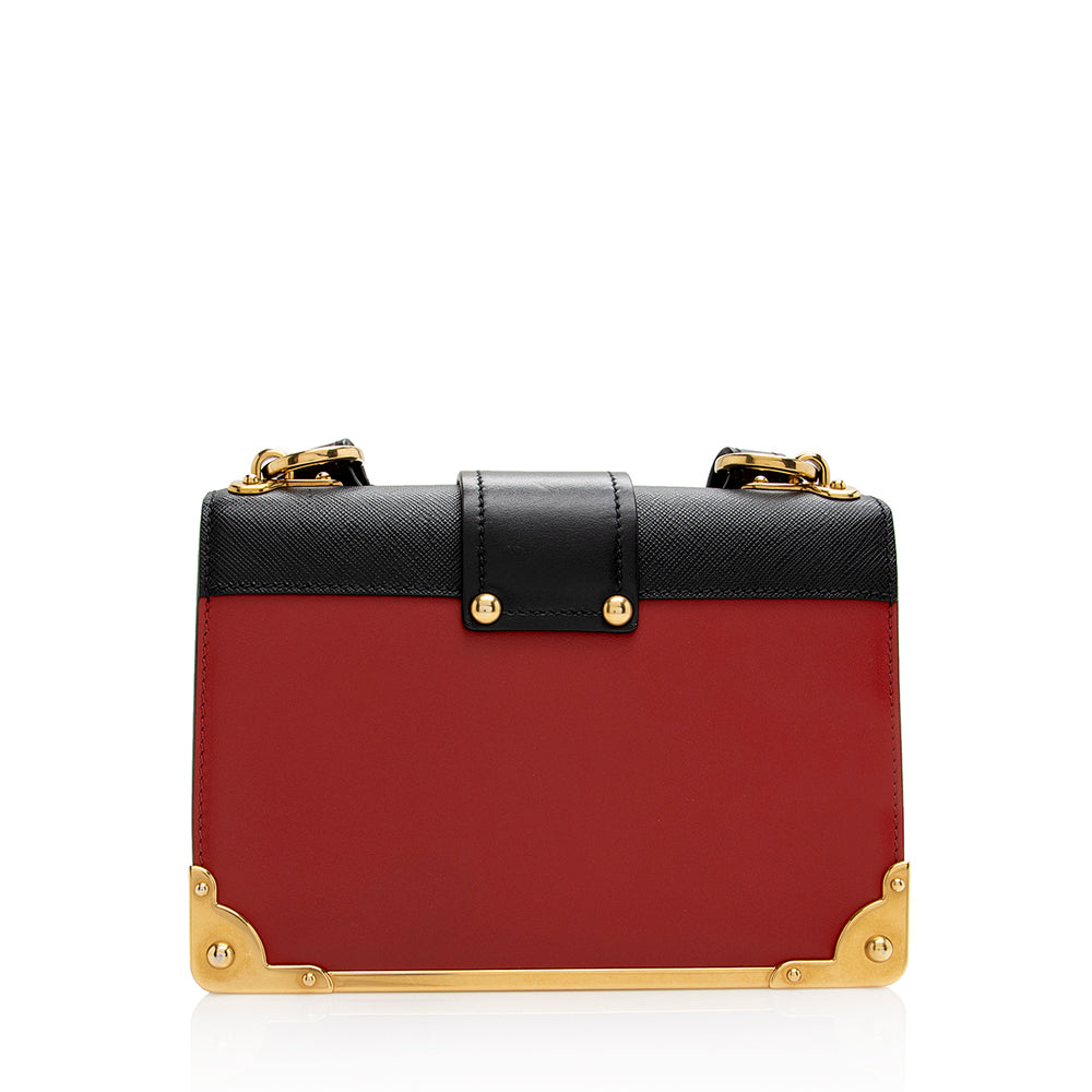 Prada Saffiano Leather Cahier Shoulder Bag (SHF-21606)