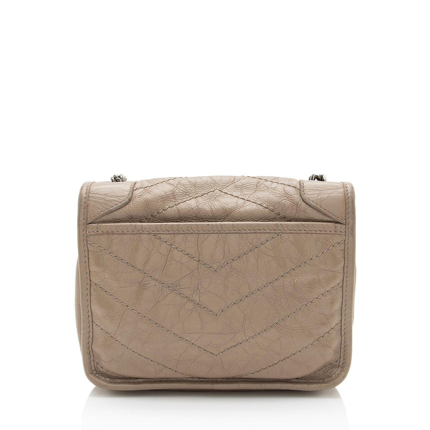 Saint Laurent Crinkled Calfskin Monogram Niki Chain Wallet (SHF-afCOLO)