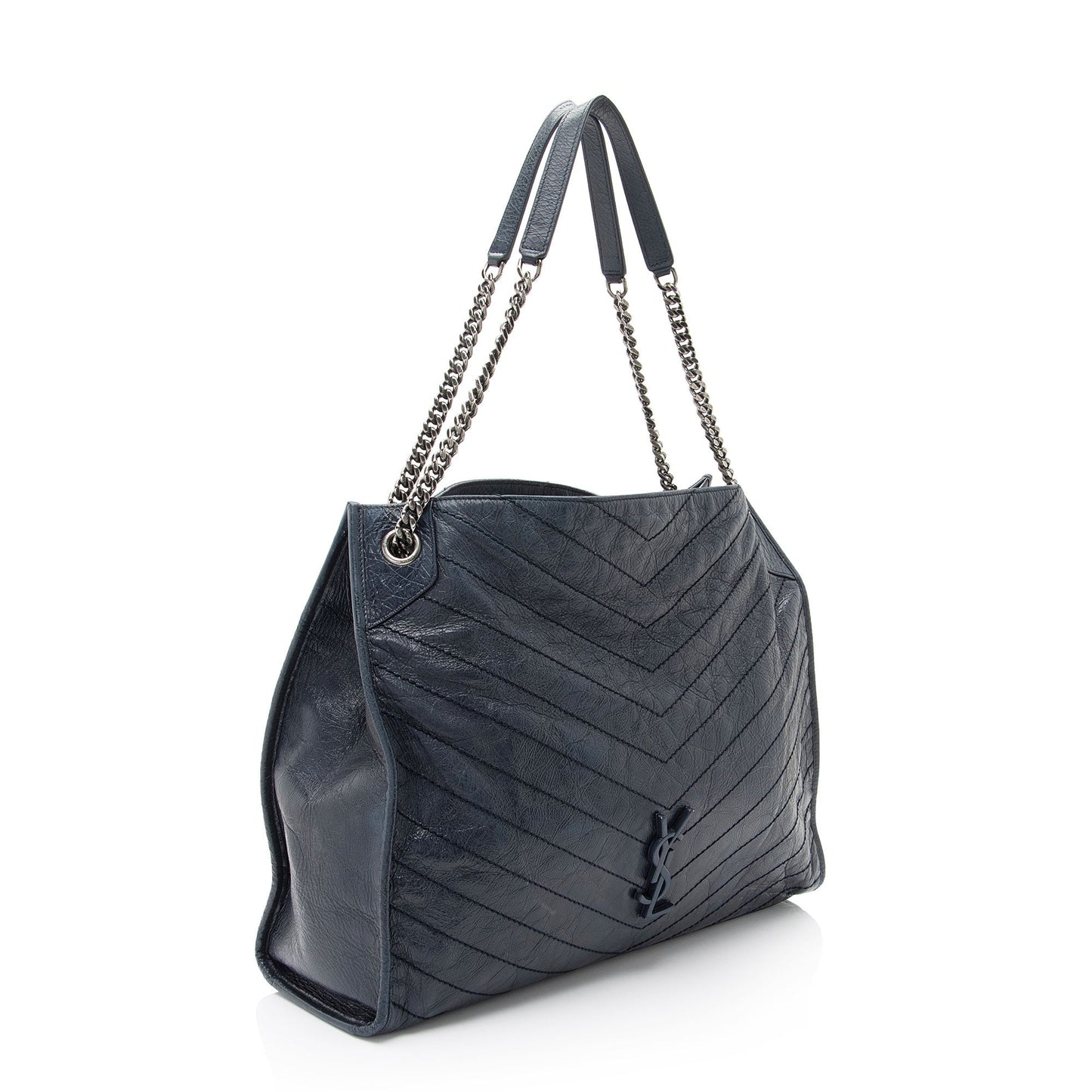 Saint Laurent Crinkled Calfskin Monogram Niki Large Shopping Tote (SHF-3qmmgS)