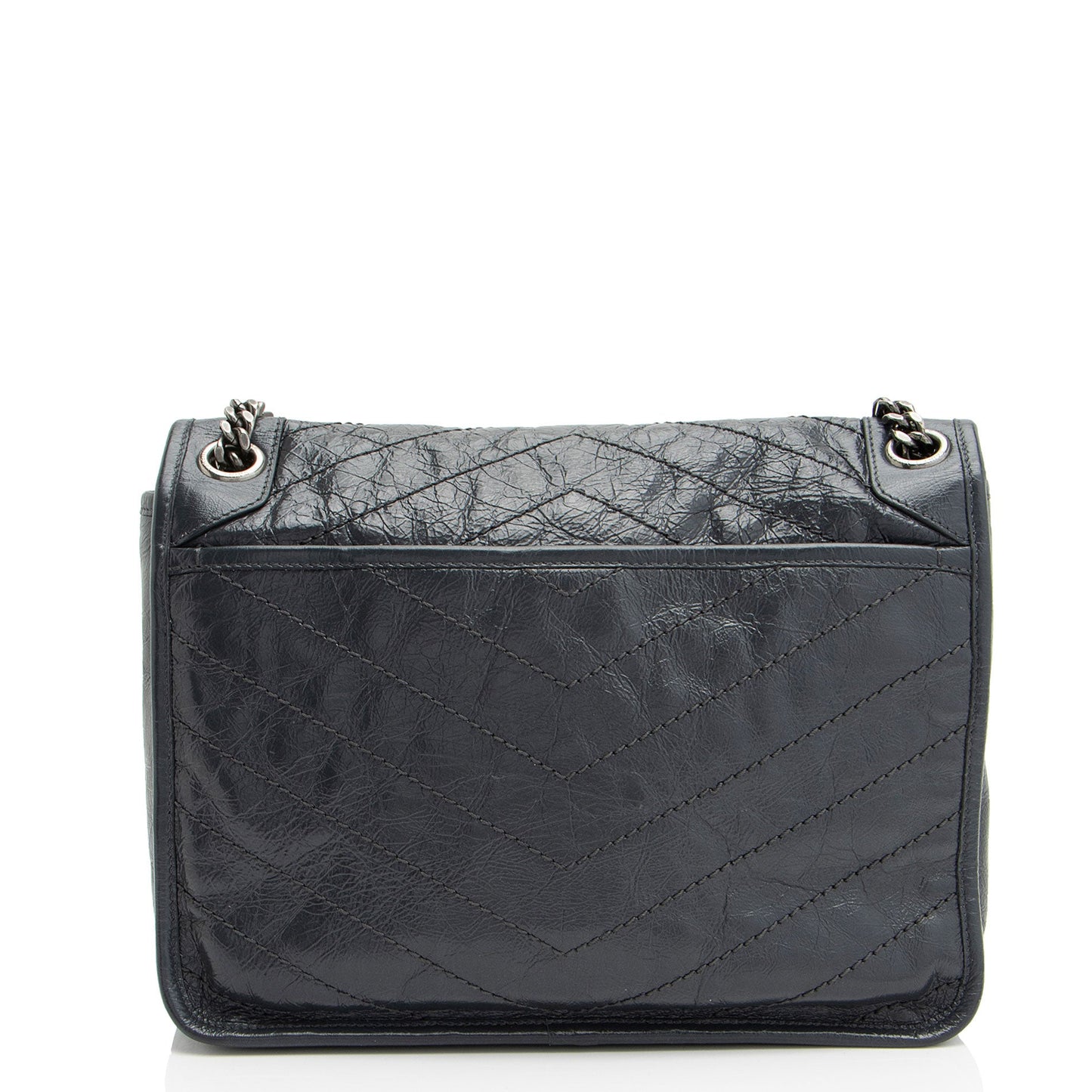 Saint Laurent Crinkled Calfskin Monogram Niki Medium Shoulder Bag (SHF-NH7fO1)