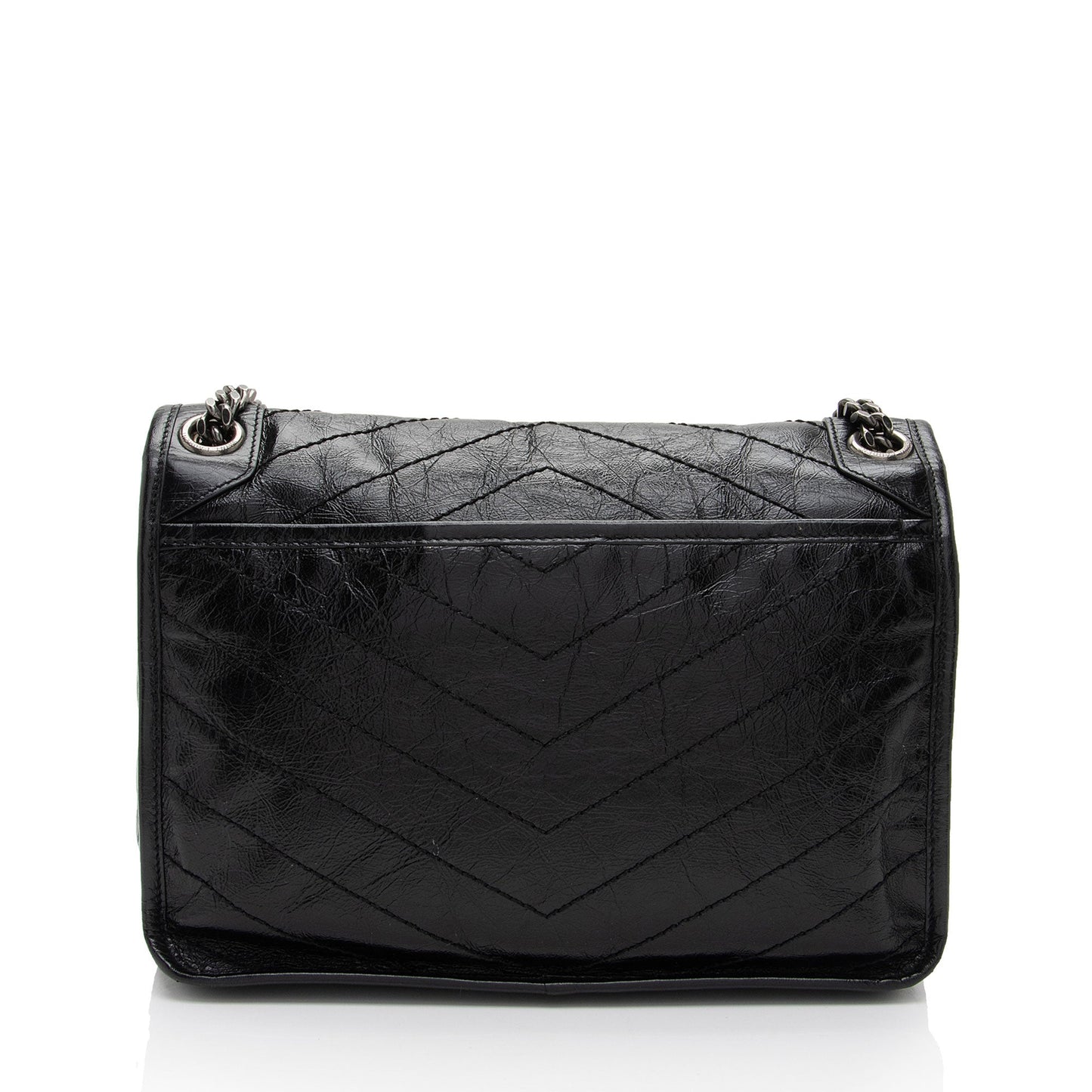 Saint Laurent Crinkled Calfskin Monogram Niki Medium Shoulder Bag (SHF-6JCA4U)