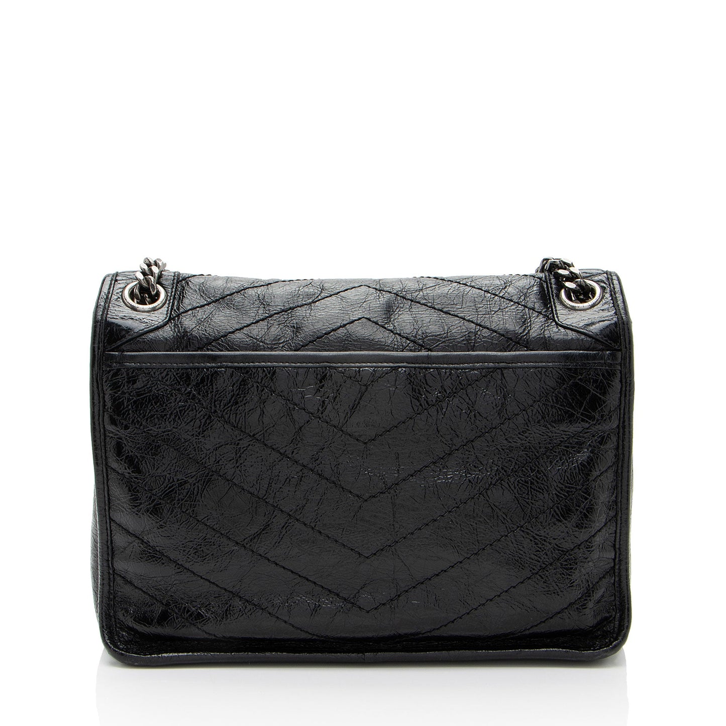 Saint Laurent Crinkled Calfskin Monogram Niki Medium Shoulder Bag (SHF-GOzKUg)