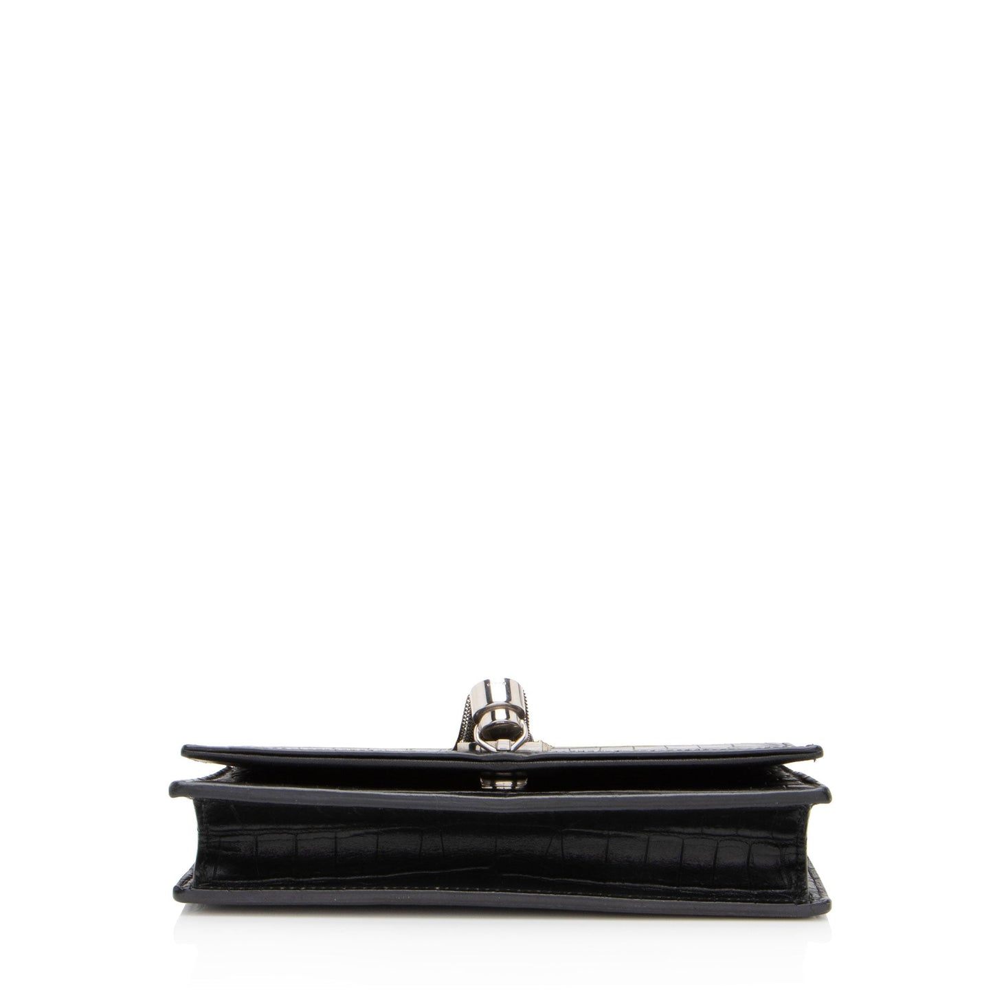 Saint Laurent Croc Embossed Leather Monogram Kate Tassel (SHF-fsD46M)