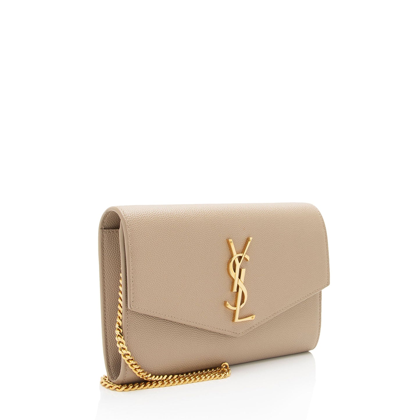 Saint Laurent Grain De Poudre Monogram Uptown Chain Wallet (SHF-wooMCi)
