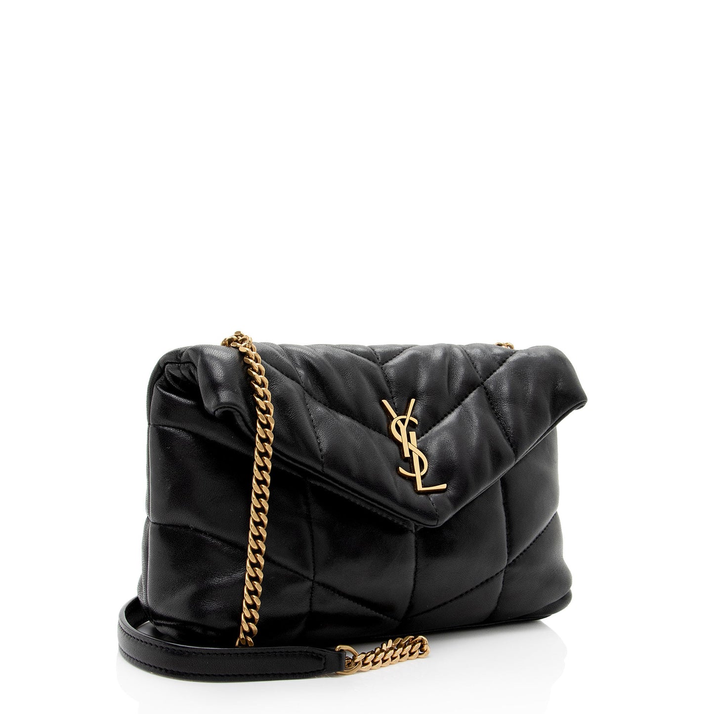 Saint Laurent Lambskin Monogram Puffer LouLou Toy Shoulder Bag (SHF-QVgJj0)