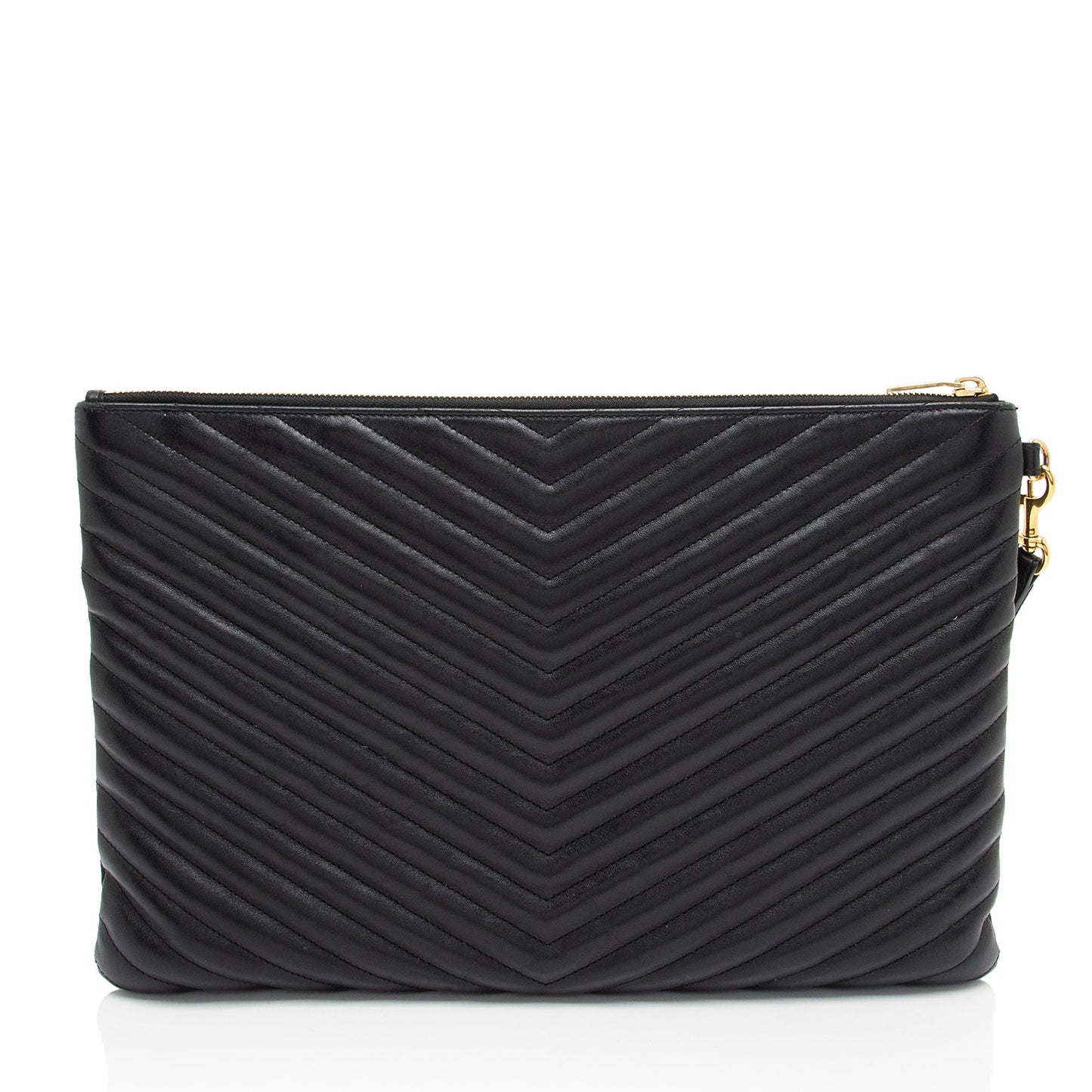 Saint Laurent Matelasse Calfskin Monogram Large Wristlet (SHF-Cxxp2w)