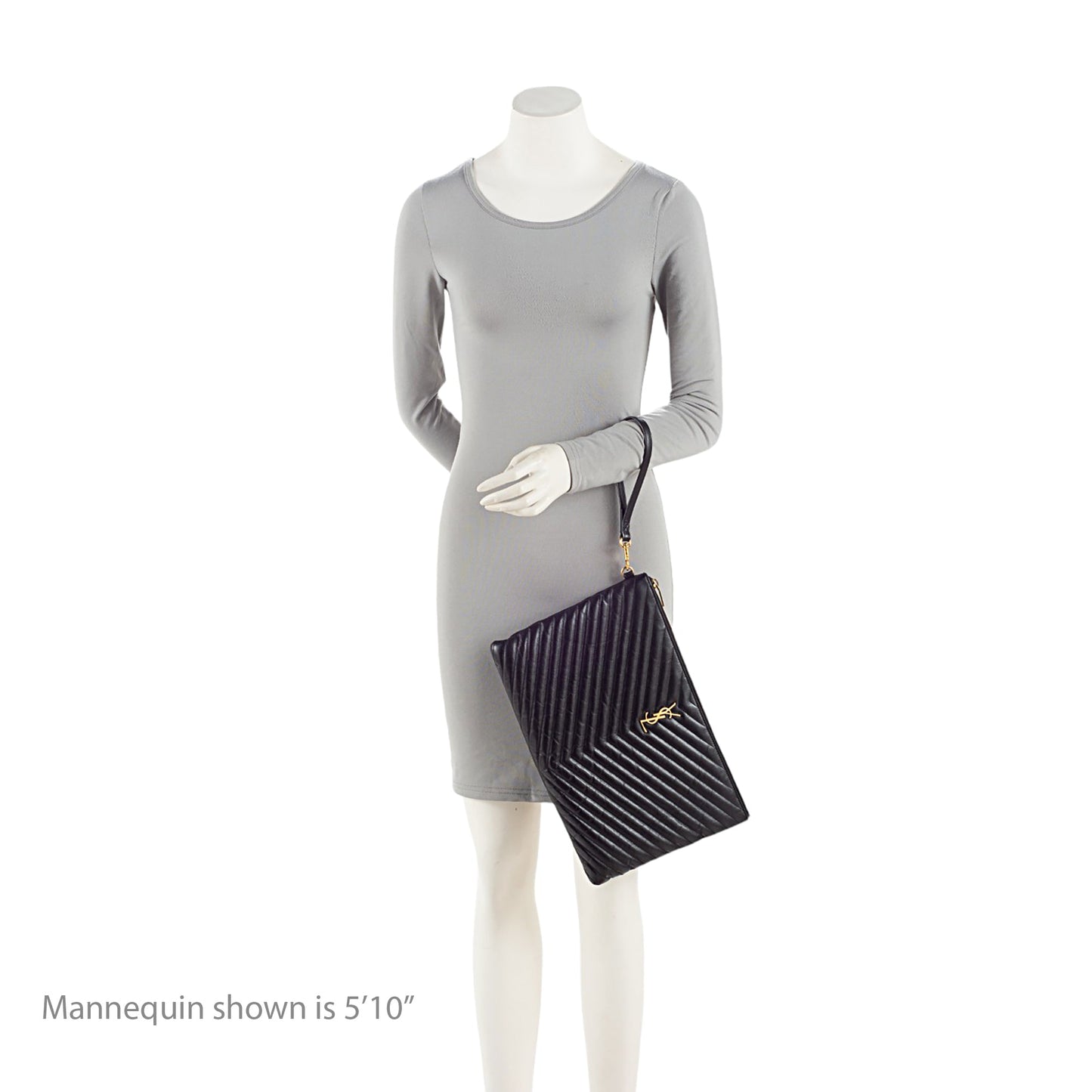 Saint Laurent Matelasse Calfskin Monogram Large Wristlet (SHF-Cxxp2w)
