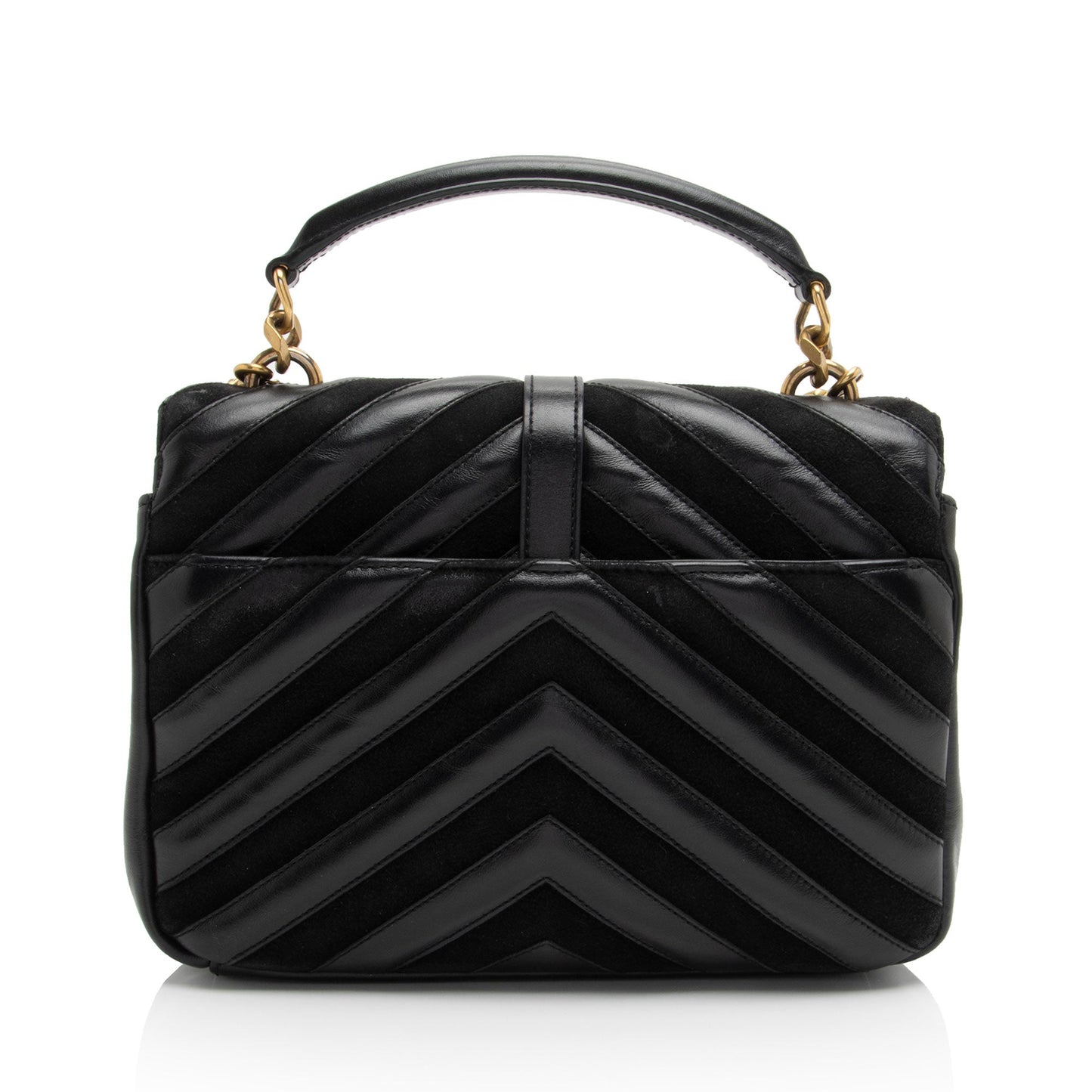 Saint Laurent Matelasse Calfskin Suede Monogram College Medium Shoulder Bag (SHF-UA4qfG)
