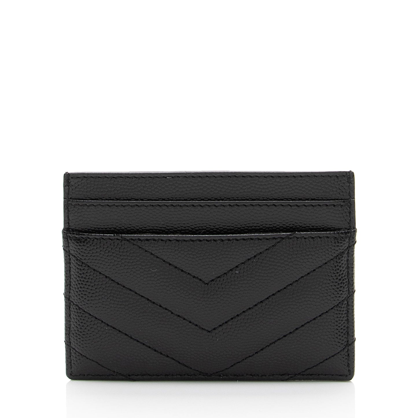 Saint Laurent Matelasse Grain de Poudre Monogram Card Case (SHF-eFddlG)