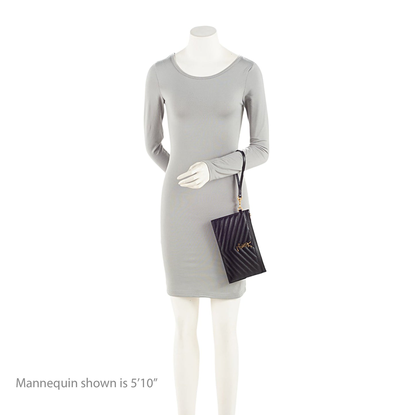 Saint Laurent Matelasse Grain de Poudre Monogram Cassandra Large Pouch (SHF-cEDDZ3)