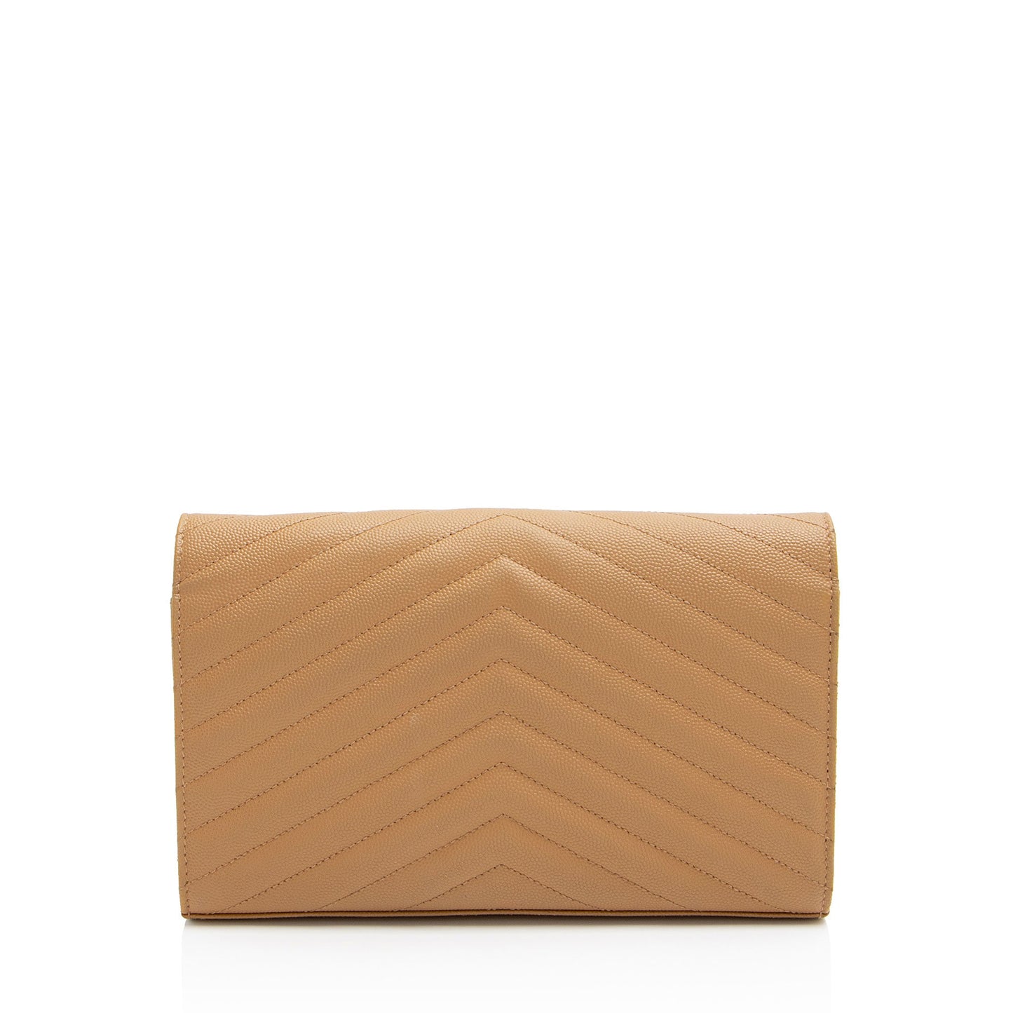 Saint Laurent Matelasse Grain de Poudre Monogram Chain Wallet (SHF-VGvD82)