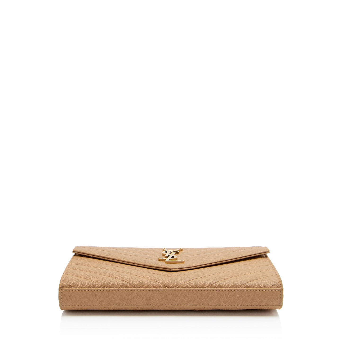 Saint Laurent Matelasse Grain de Poudre Monogram Chain Wallet (SHF-VGvD82)
