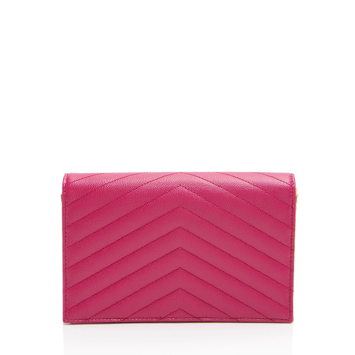 Saint Laurent Matelasse Grain de Poudre Monogram Envelope Chain Wallet (SHF-y7nVPq)