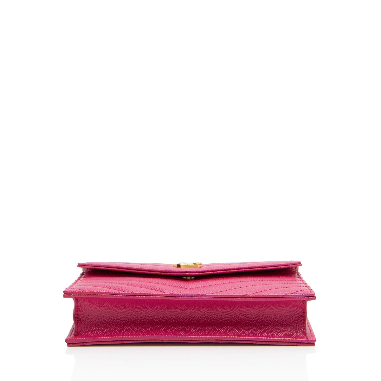 Saint Laurent Matelasse Grain de Poudre Monogram Envelope Chain Wallet (SHF-y7nVPq)