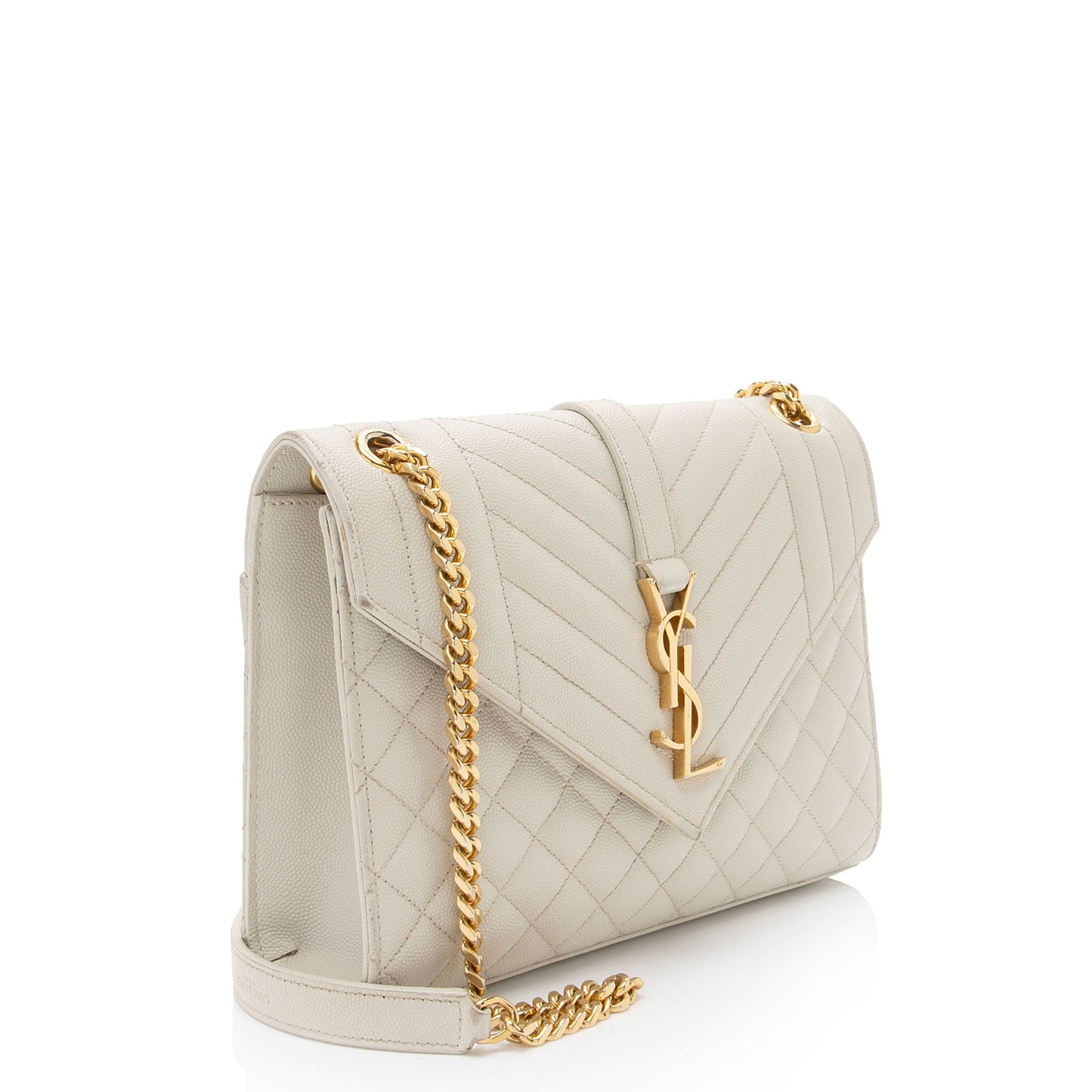 Saint Laurent Mixed Matelasse Grain de Poudre Monogram Medium Shoulder Bag (SHF-zIEuMS)