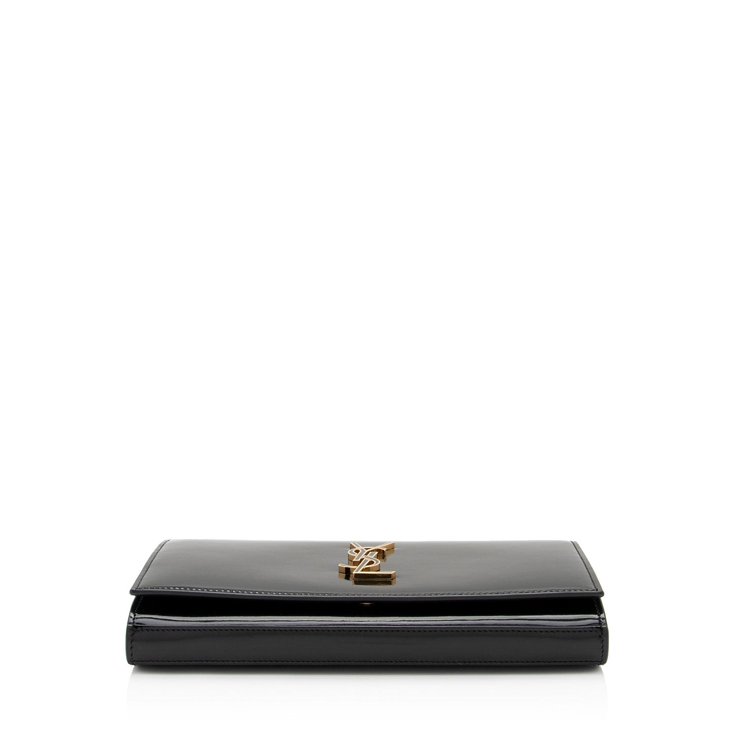 Saint Laurent Patent Leather Monogram Kate Wallet on Chain (SHF-T42QXZ)