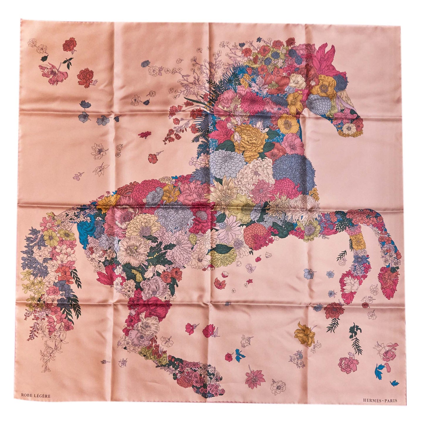Hermes 90 X 90 cm Robe Legere Silk Scarf Pink