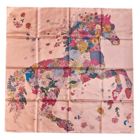 Hermes 90 X 90 cm Robe Legere Silk Scarf Pink