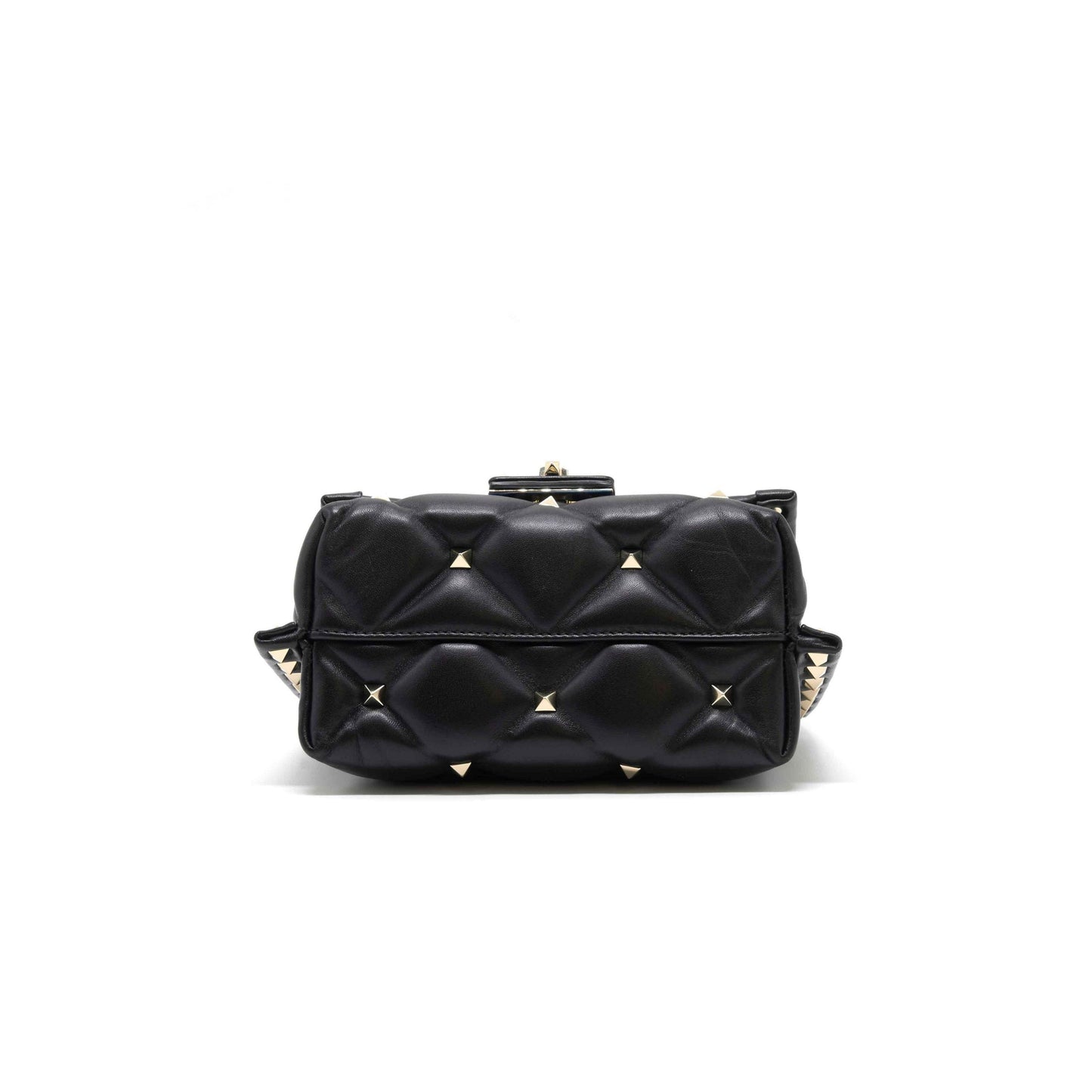 Valentino Black Quilted Leather Rock-stud Spike Handbag