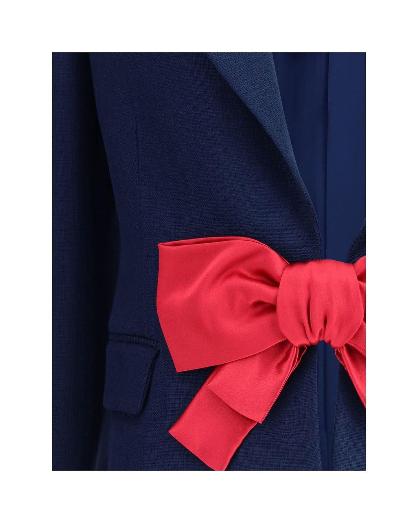 Valentino Cropped Blazer Bow Detail Women Blue Suits & Blazers