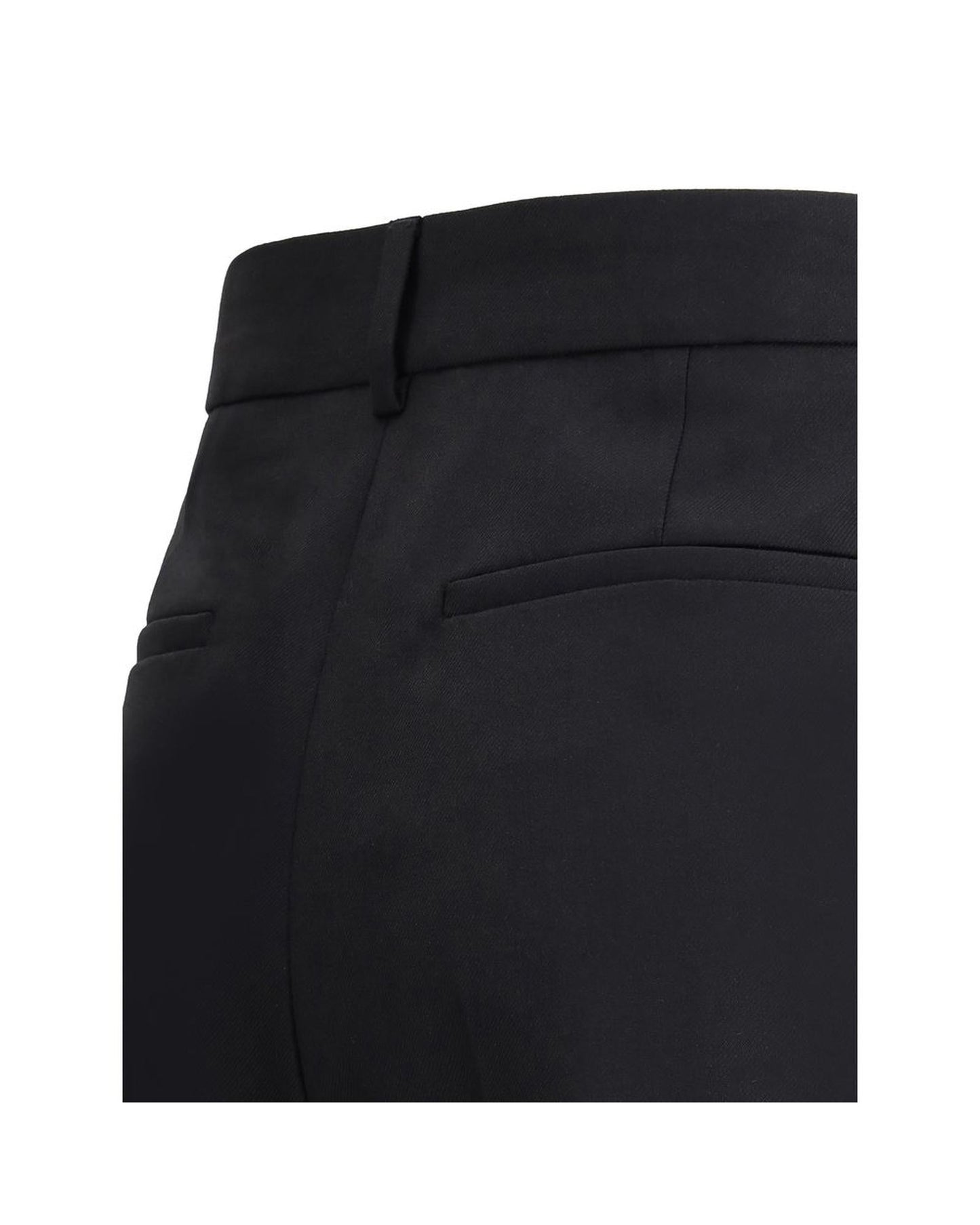 Valentino Tailored Wide Leg Pants Cuff Detail Women Black