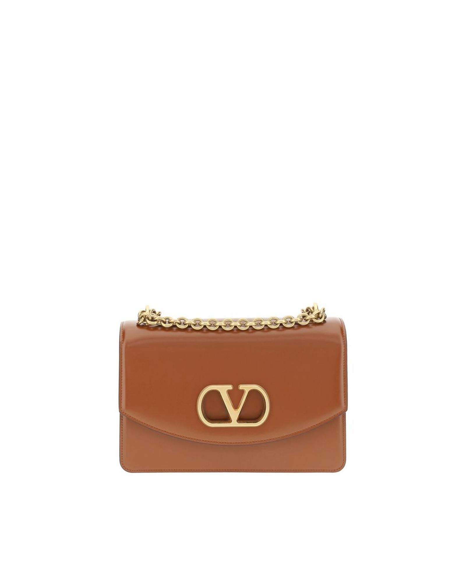 Valentino Garavani Roman Stud Shoulder Bag Women Brown ONE SIZE Brown