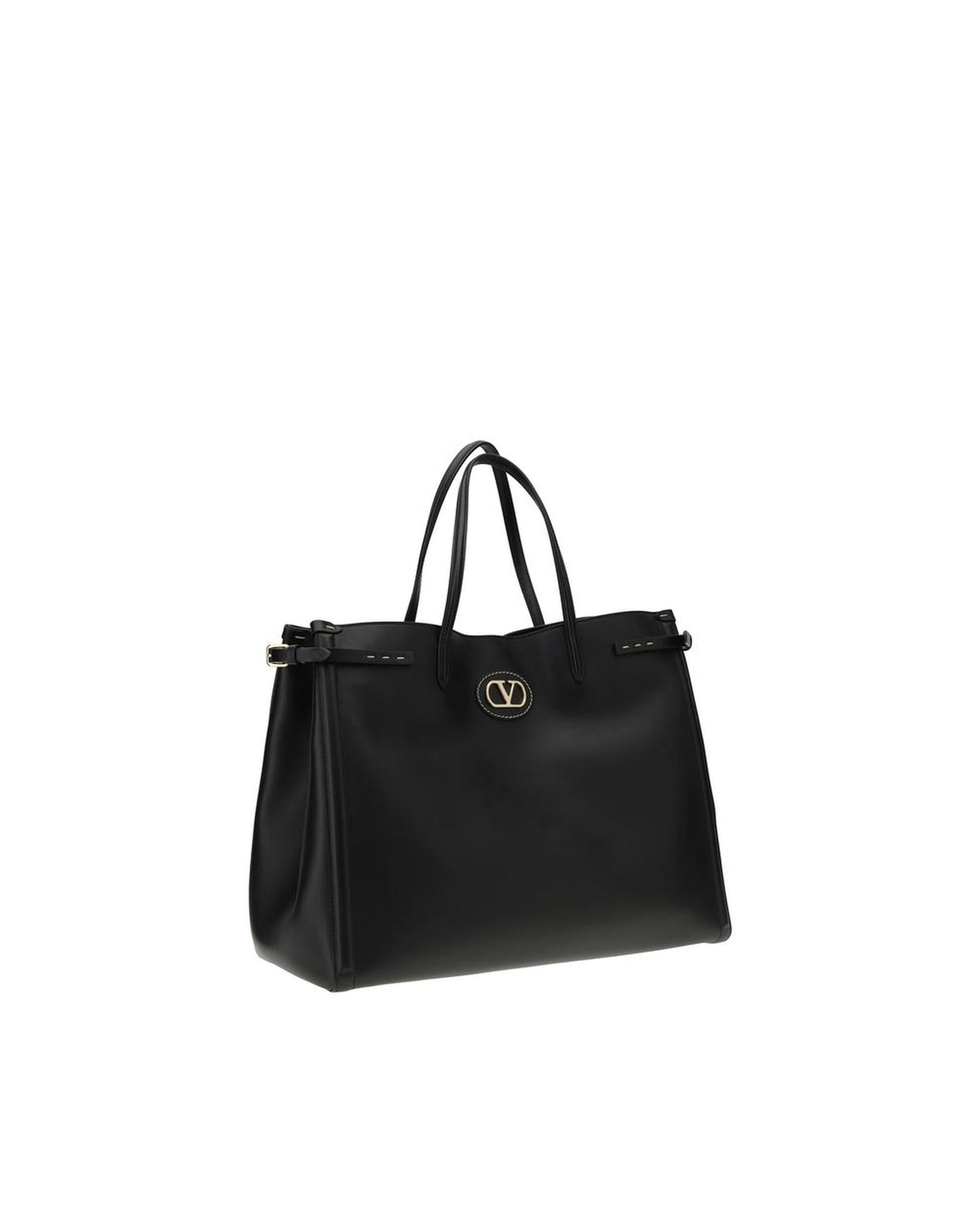Valentino Garavani Roman Stud Medium Tote Women Black Shoulder Bags