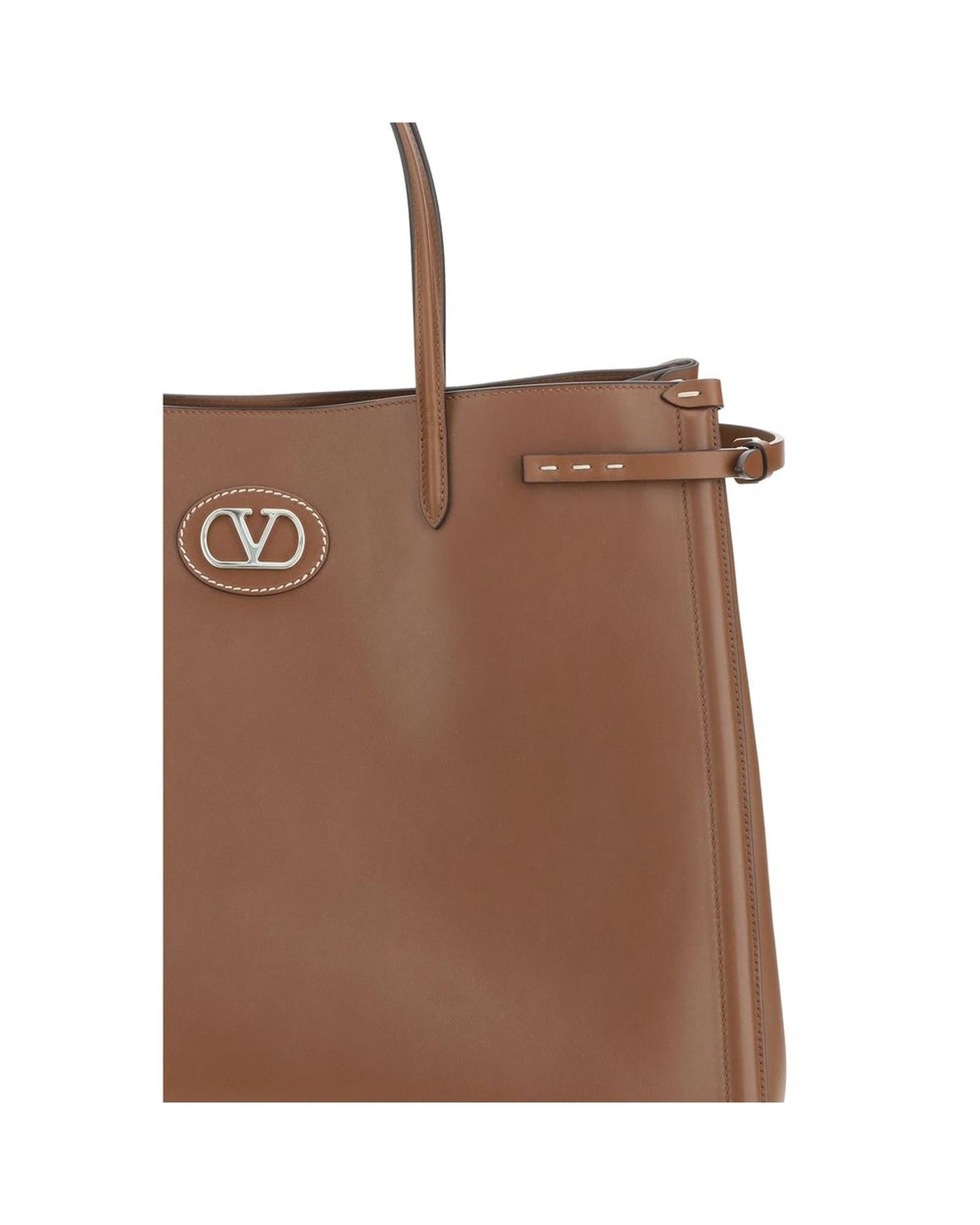 Valentino Garavani Roman Stud Medium Tote Women Brown Shoulder Bags
