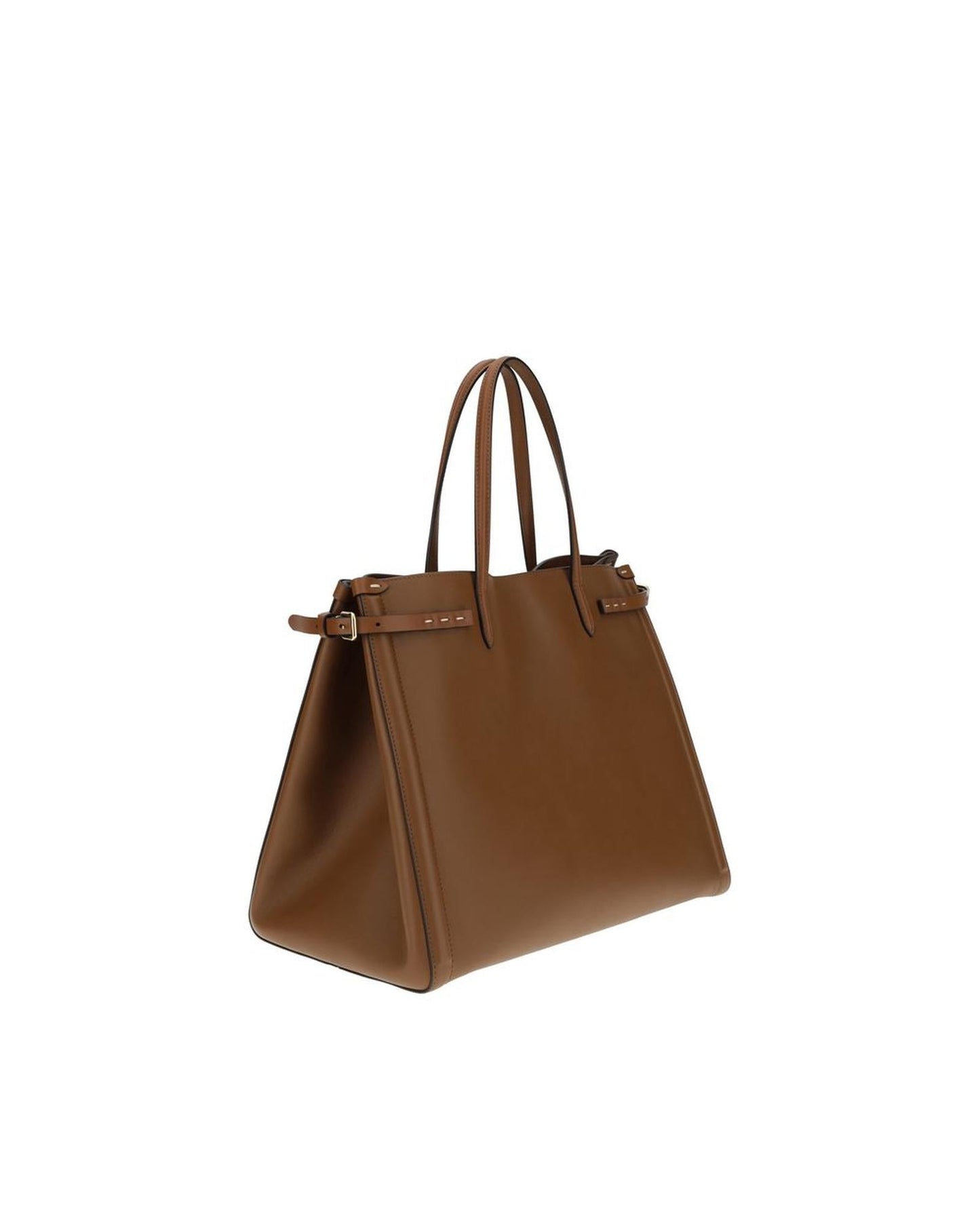 Valentino Garavani Roman Stud Medium Tote Leather Women Brown Handbags