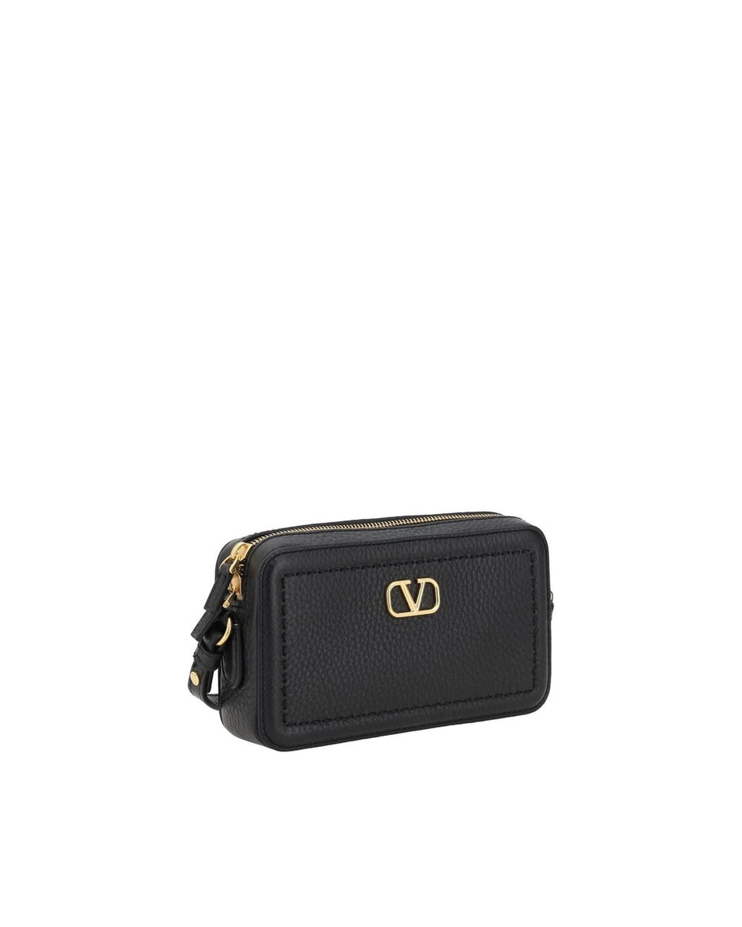Valentino Garavani Roman Stud Camera Bag Leather Women Black Wallets & Pouches