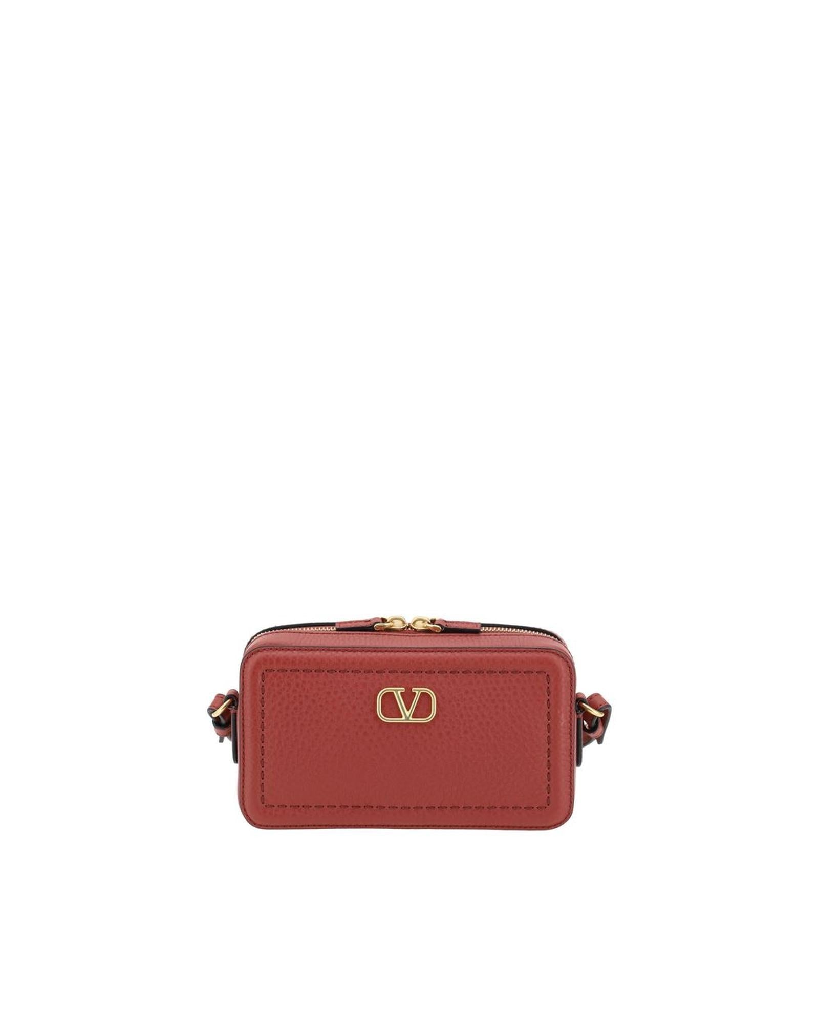 Valentino Garavani Roman Stud Camera Case Leather Women Red Wallets & Pouches ONE SIZE Red