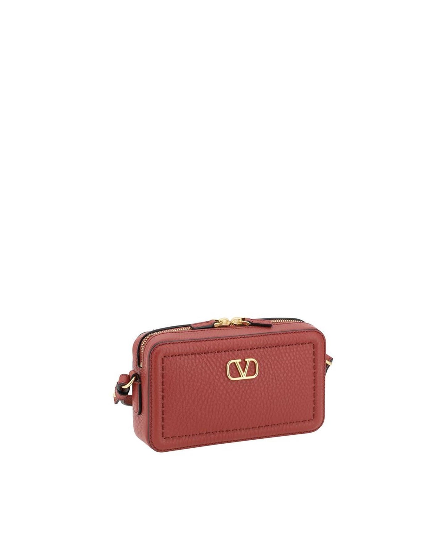 Valentino Garavani Roman Stud Camera Case Leather Women Red Wallets & Pouches