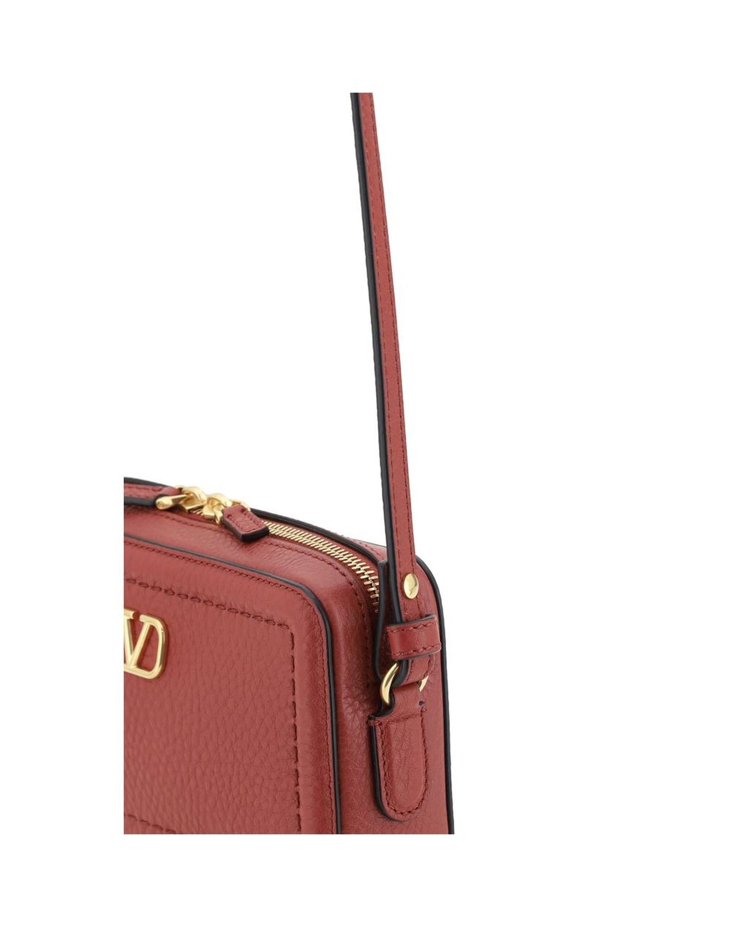 Valentino Garavani Roman Stud Camera Case Leather Women Red Wallets & Pouches