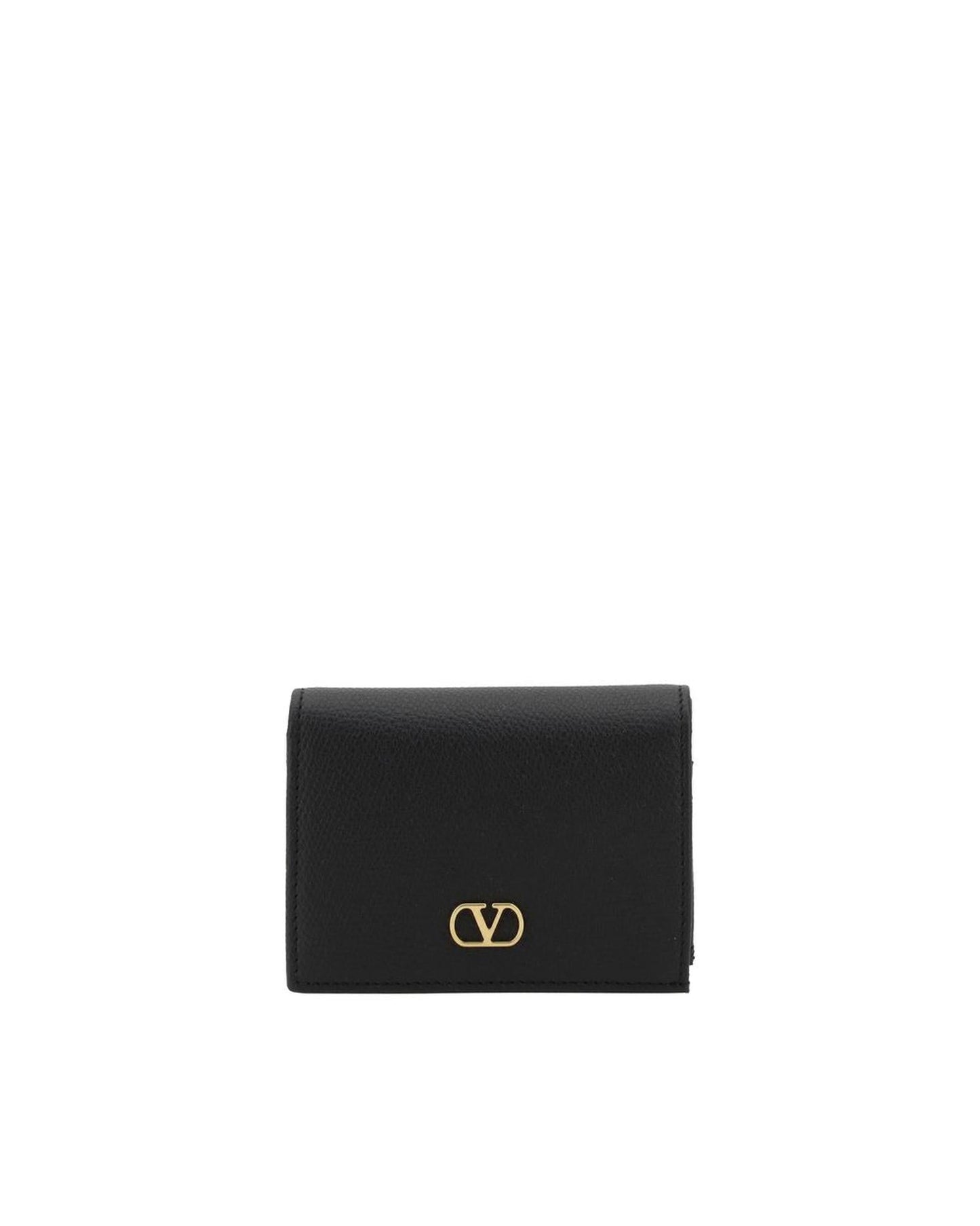 Valentino Garavani Rockstud Card Holder Leather Wallet Women Black Wallets & Pouches ONE SIZE Black