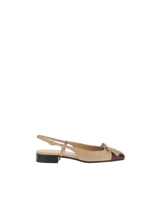 Valentino Garavani Rockstud Slingback Pump Low Heel Women Beige Flats Beige