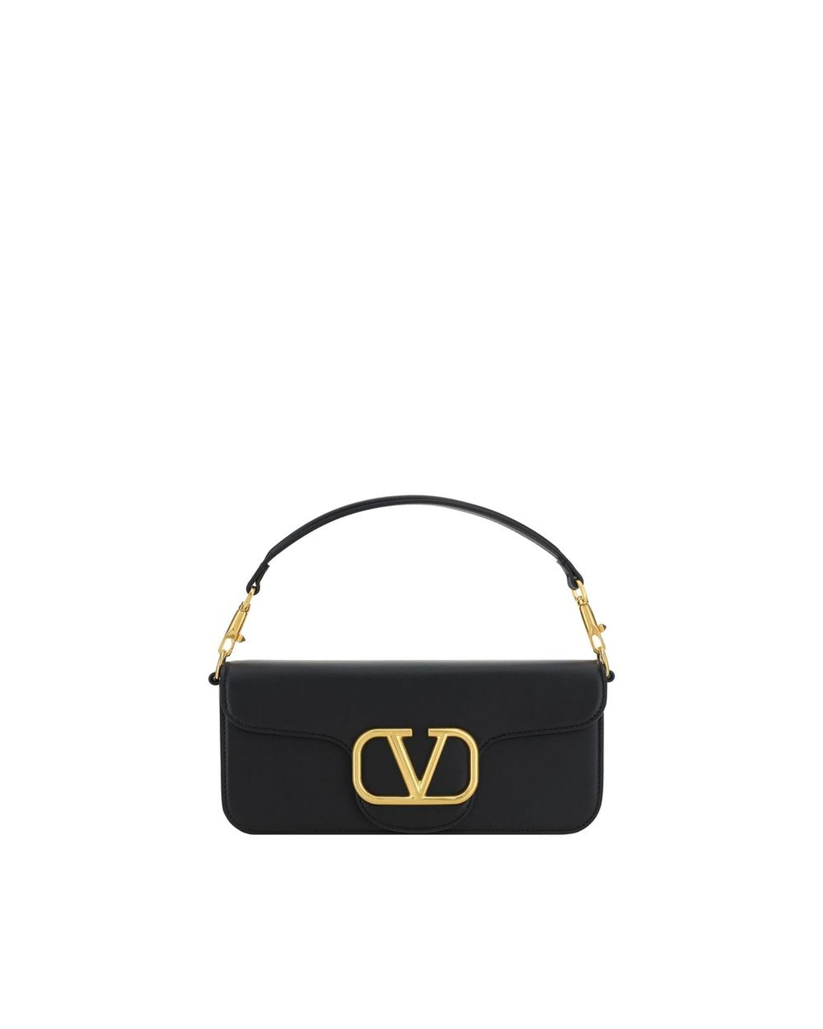 Valentino Garavani Roman Stud Shoulder Bag Black Leather Women ONE SIZE Black