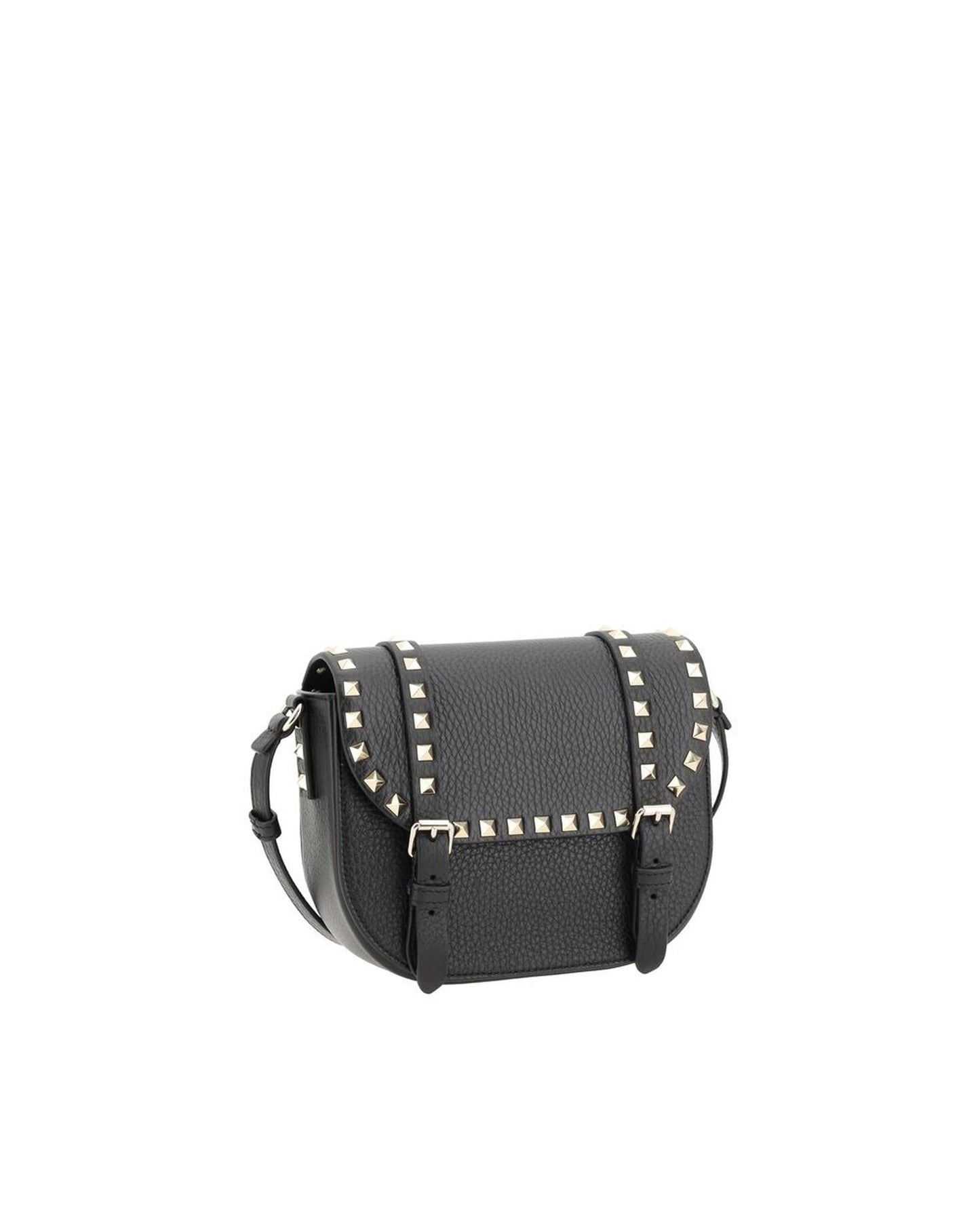 Valentino Garavani Leather Shoulder Bag with Rockstud Detailing Women Black